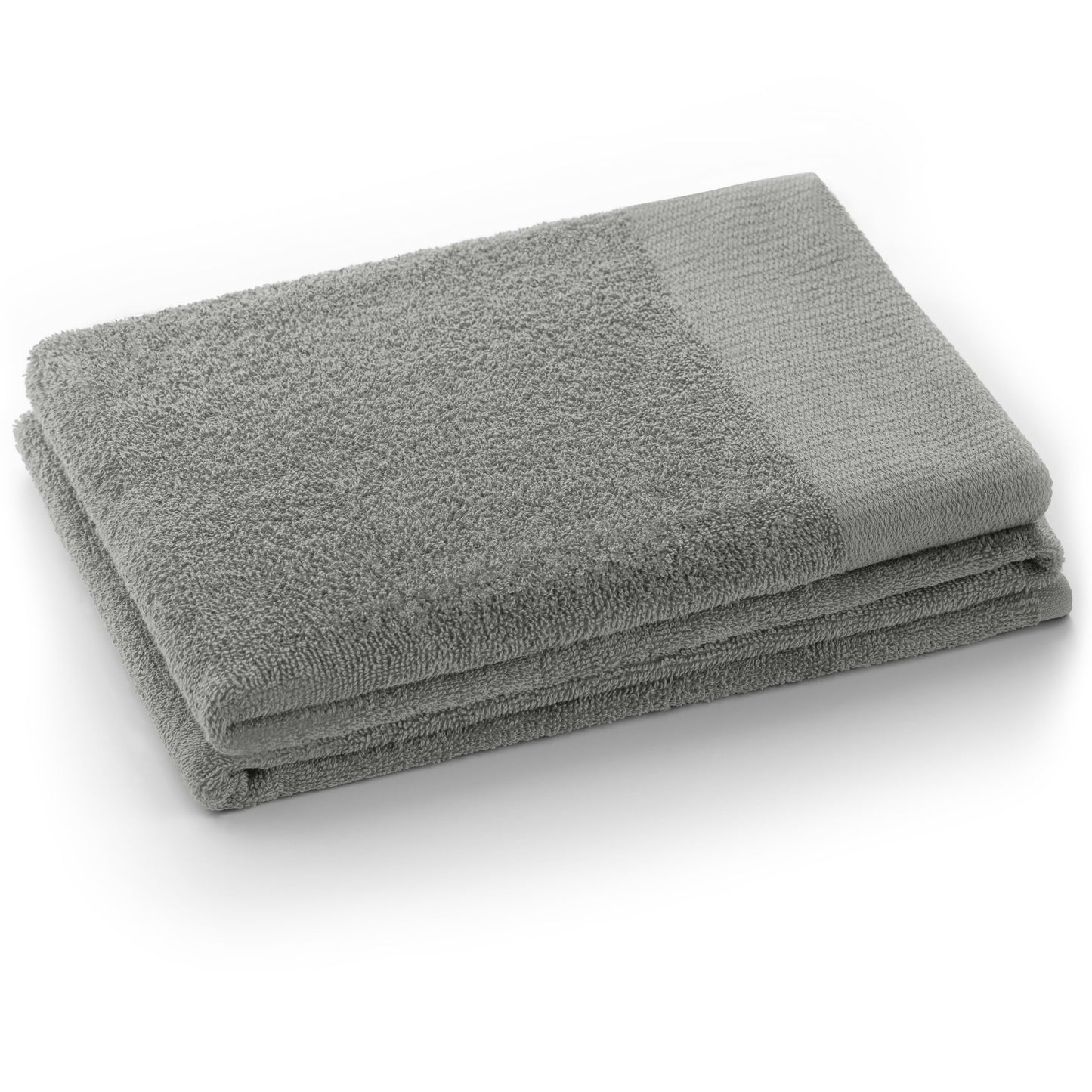 AmeliaHome Set 4pcs 2 Towels 50x100 cm and 2 Bath Towels 70x140 cm 100% Cotton Absorbent Steel Silver Grey Amari