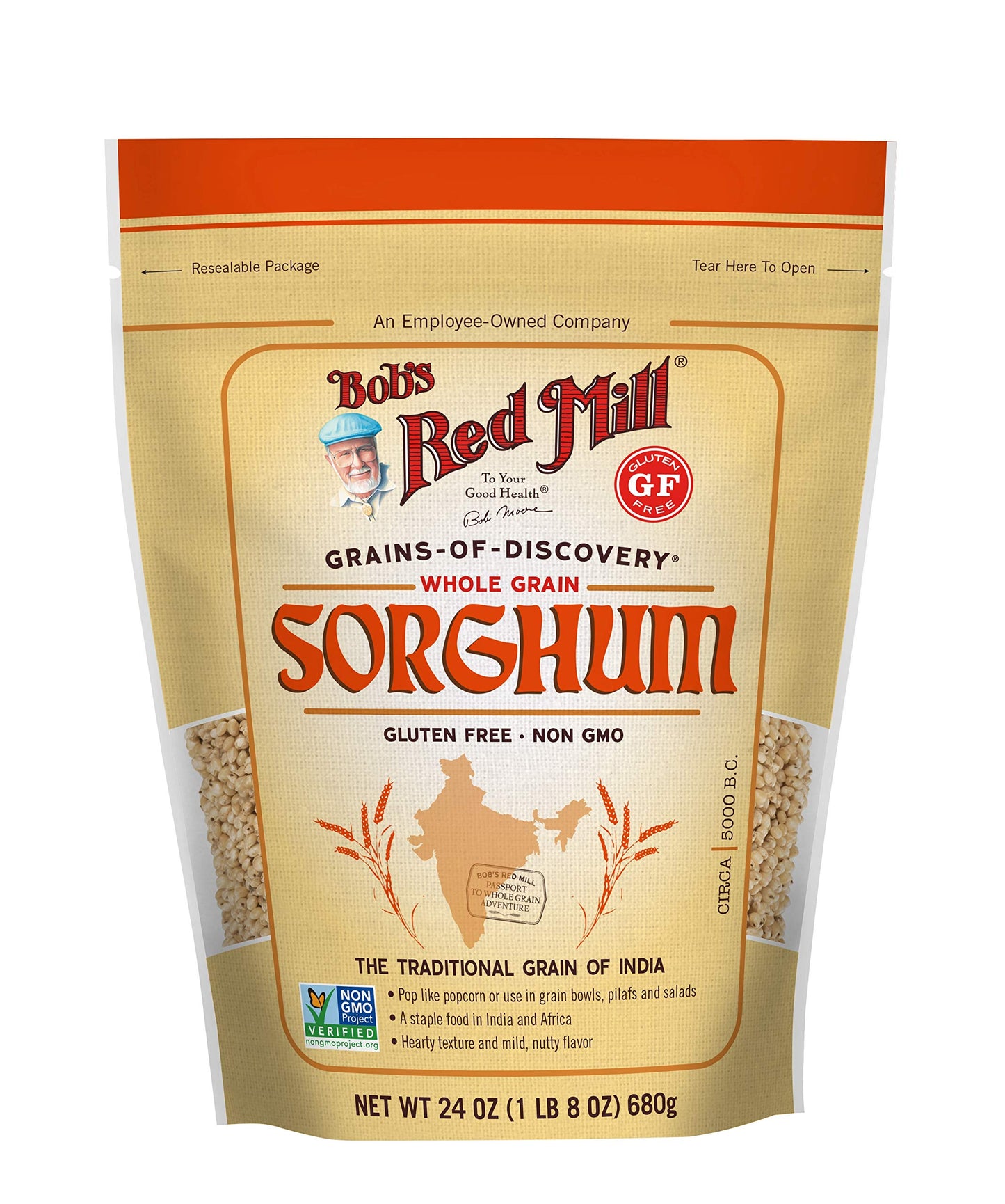 Bob's Red Mill Sweet White Sorghum Grain, Gluten Free, 24 Oz