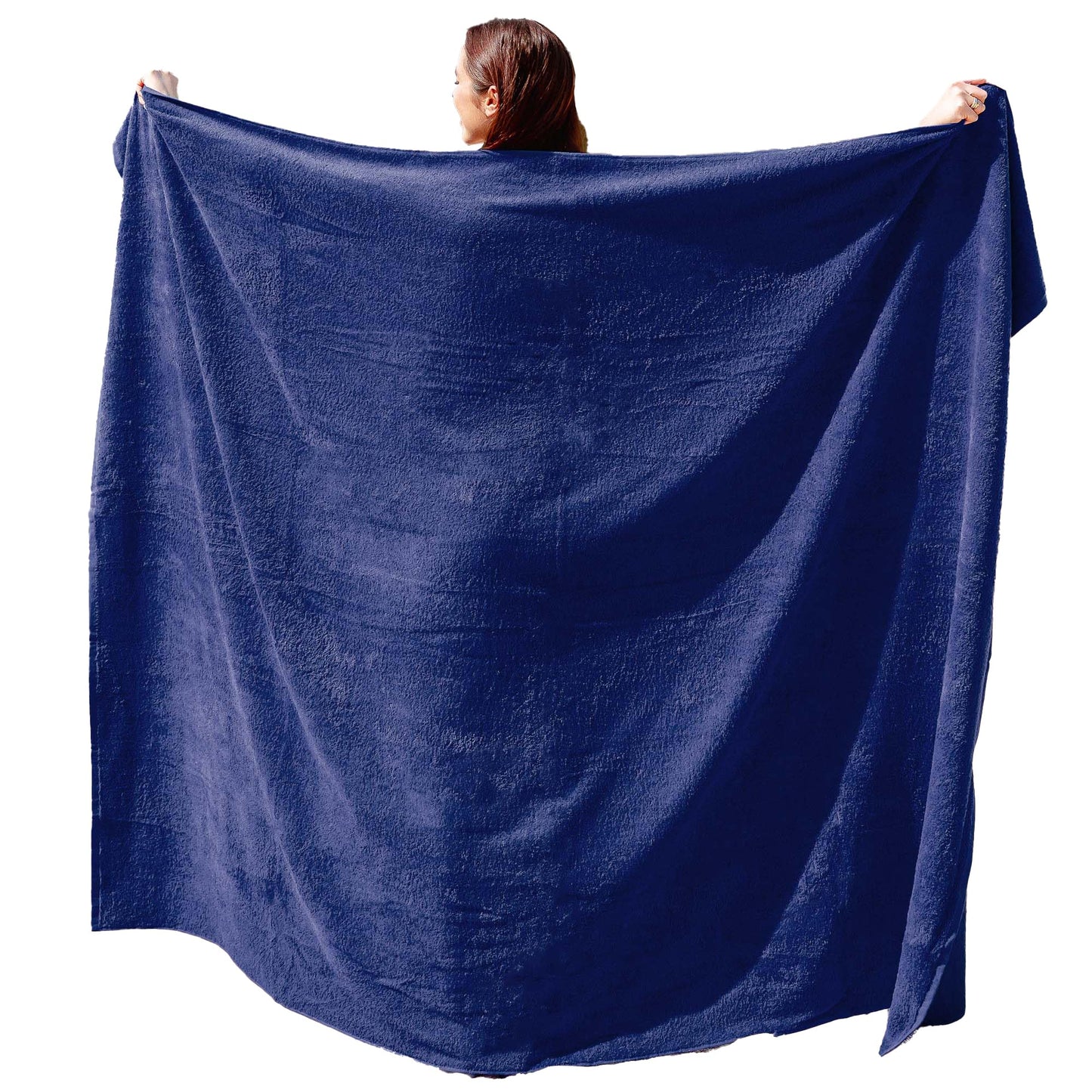 ADAMO XXL Oversized Beach & Bath Towel - 155 x 220 cm or 100 x 220 cm, Blue