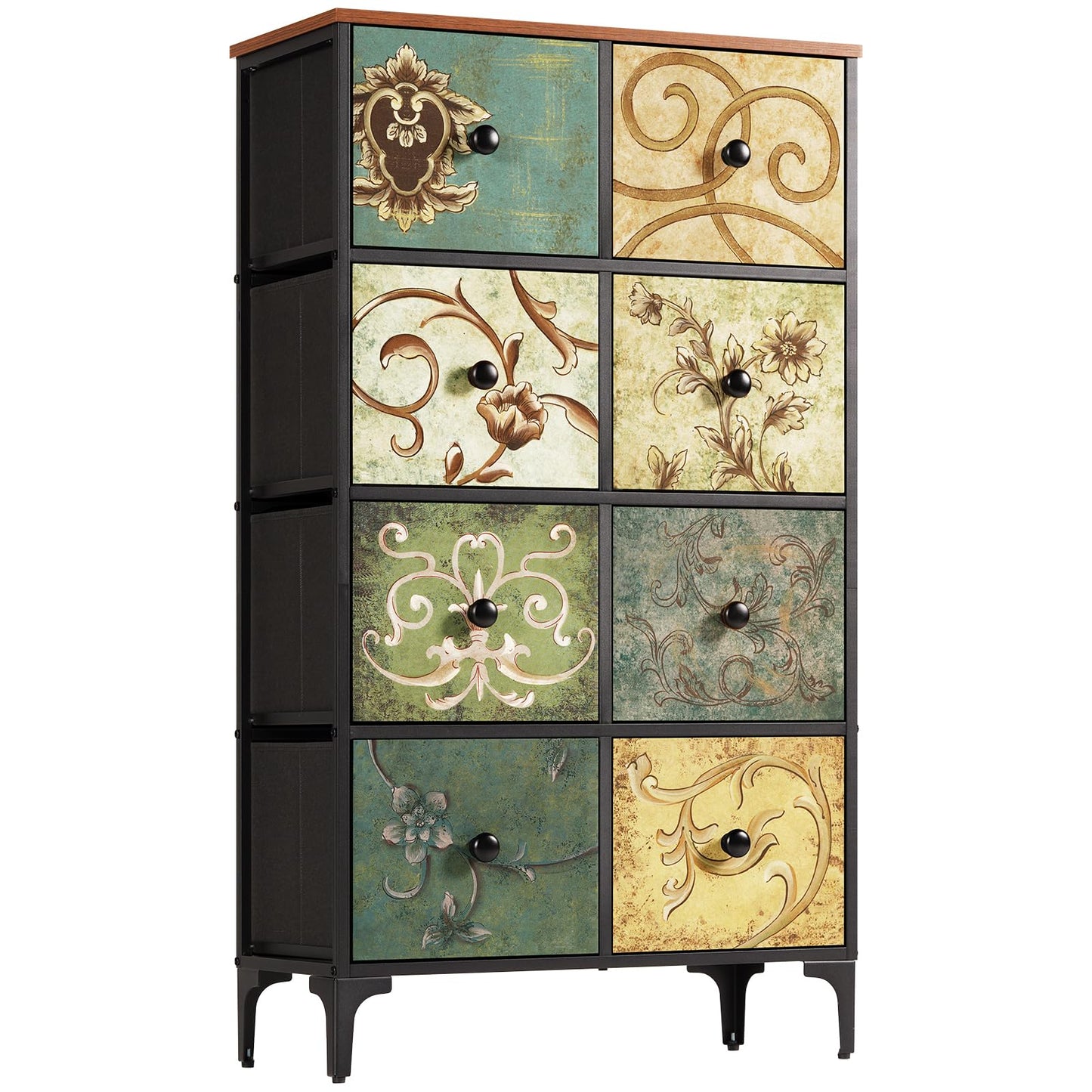 LYNCOHOME Chest of Drawers, 8 Drawer Fabric Bedroom Dresser Storage Drawrs, Storage Organizer Unit for Bedroom, Living Room, Entryway, Nursery