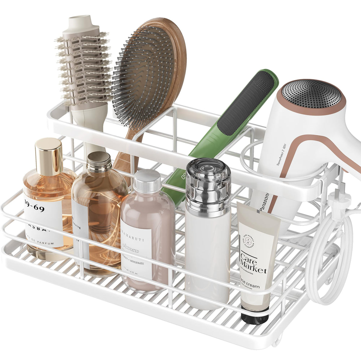 VITVITI Hair Dryer Holder, Wall Mounted Hair Accessories Organiser for Bathroom Accessories, Tools Storage Rack for Hairdreyer Straightener, Dressing