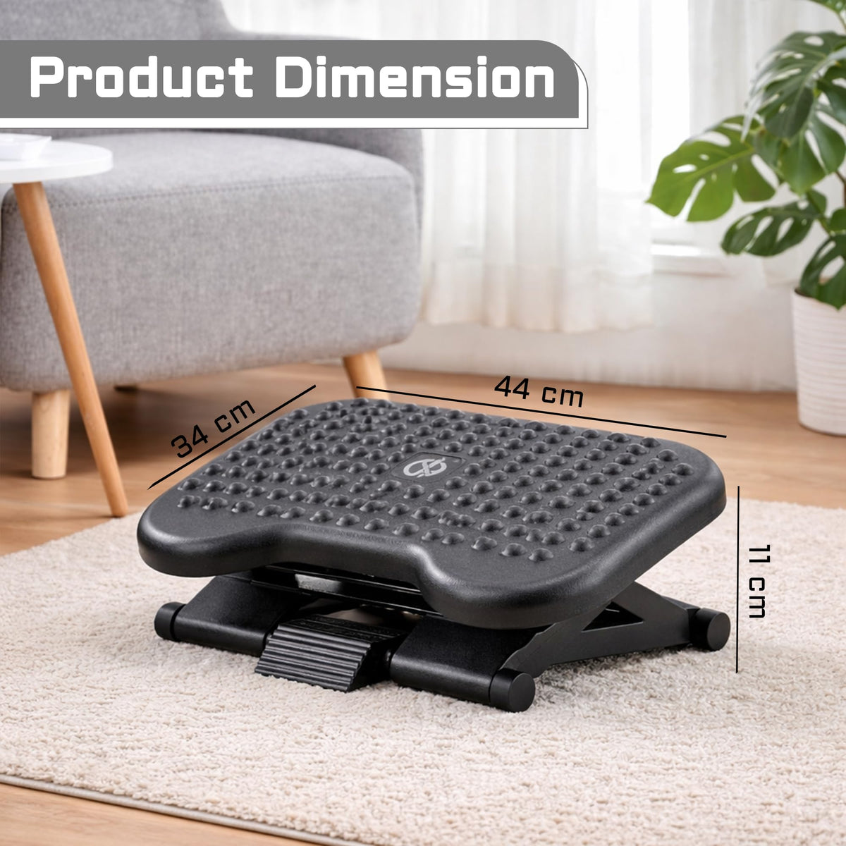 Adjustable Footrest Under Desk – Ergonomic Office Foot Rest with Massage Surface – Anti Slip Foot Stool for Home & Office