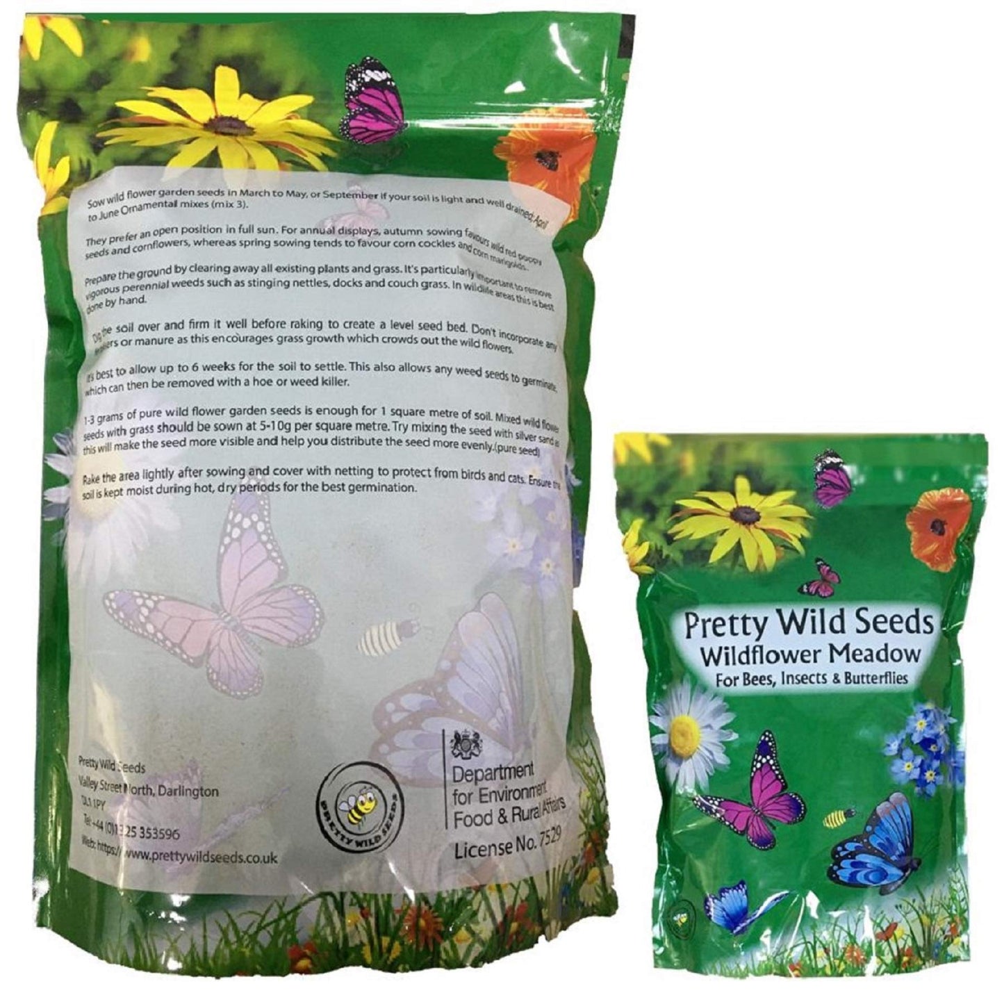 UK 100% Wild Flower Seed Mix Annual & Perennial Meadow Plants Attracts Bees & Butterfly (500g) Pure Wildflower Seeds Mix 3