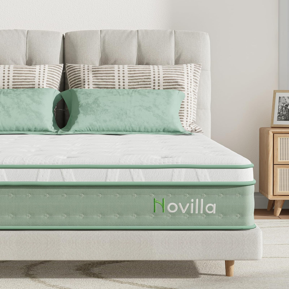 Novilla Mattresses King Size 10.6 Inch 3-Zone Gel Memory Foam Pocket Sprung Mattress