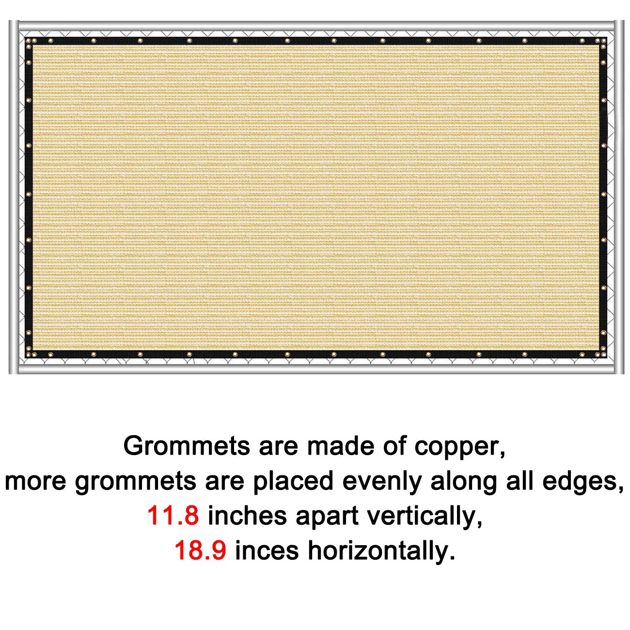 Sunnyglade 4 feet x 50 feet Privacy Screen Fence Heavy Duty Fencing Mesh Shade Net Cover for Wall Garden Yard Backyard (4 ft X 50 ft, Sand)