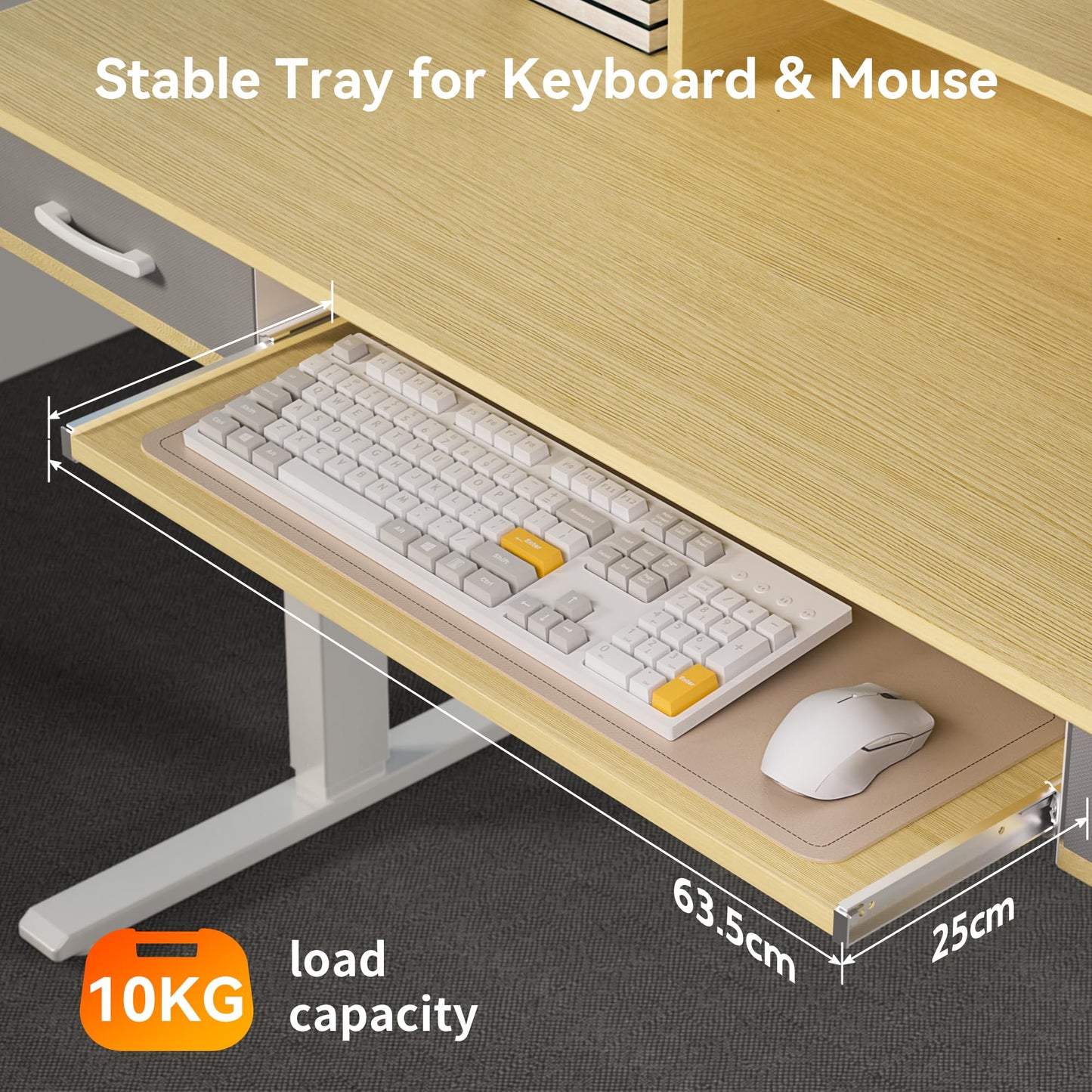 WALKINGDESK Electric Standing Desk with Keyboard Tray, 160 x 60 cm