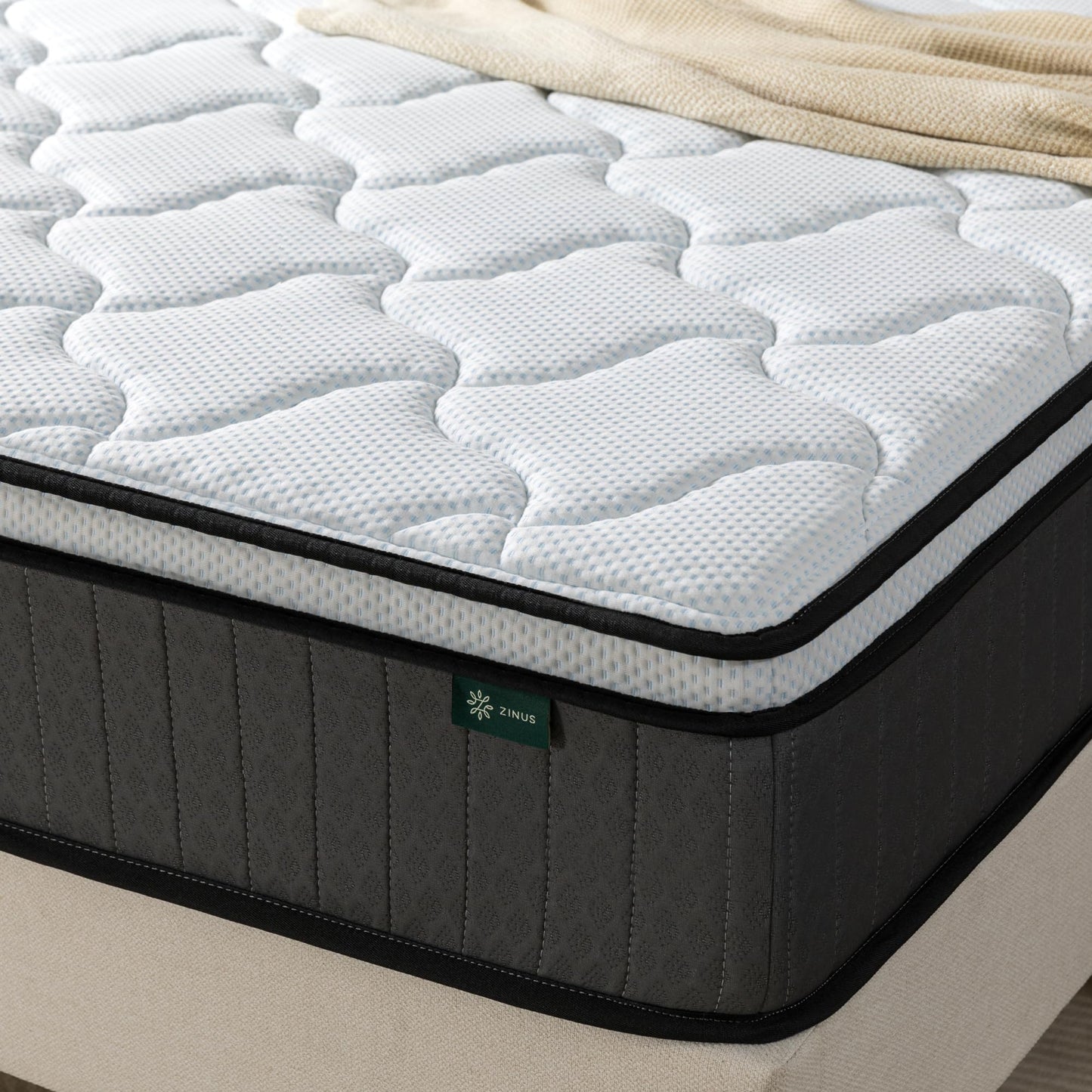 Zinus Memory Foam Pocket Sprung Mattress, White, 90 x 190 cm
