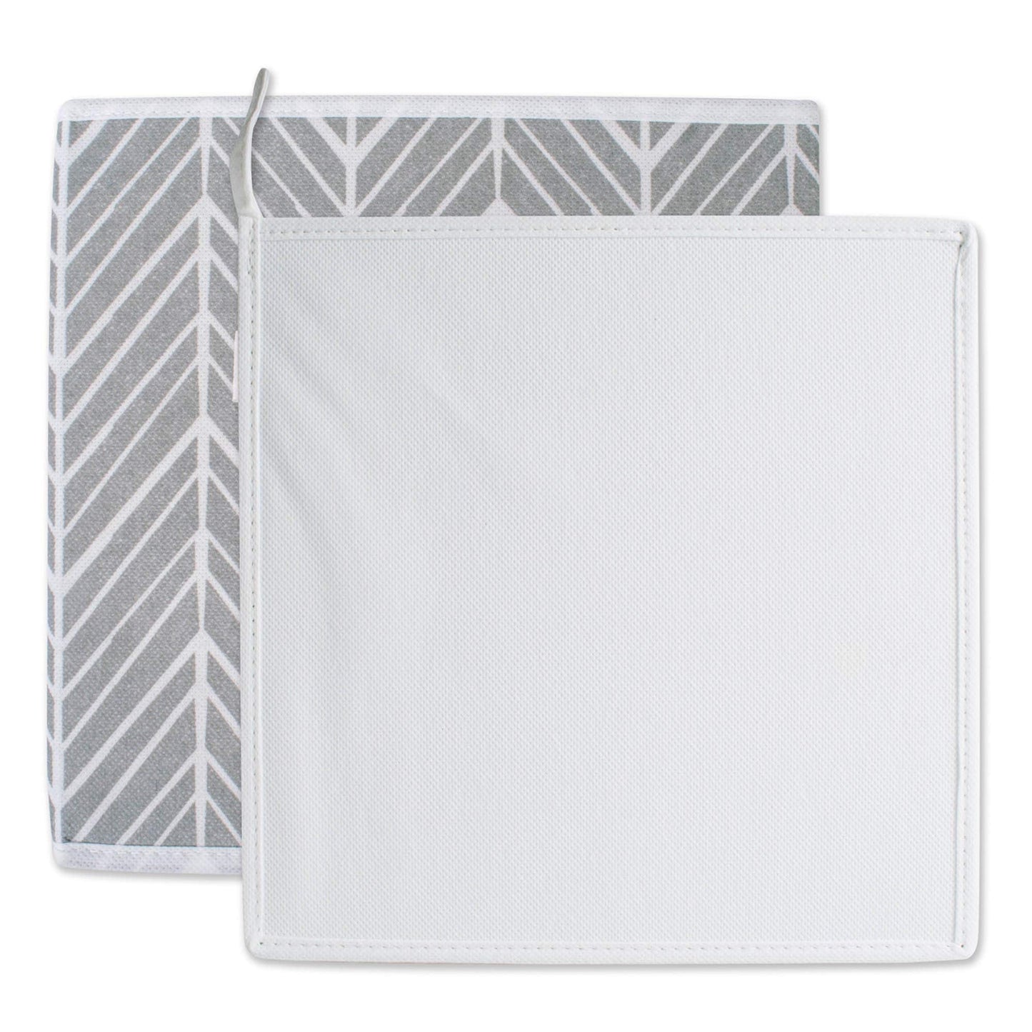 DII Fabric Storage Bins for Nursery, Offices, & Home Organization, Containers Are Made To Fit Standard Cube Organizers (11x11x11) Herringbone Gray