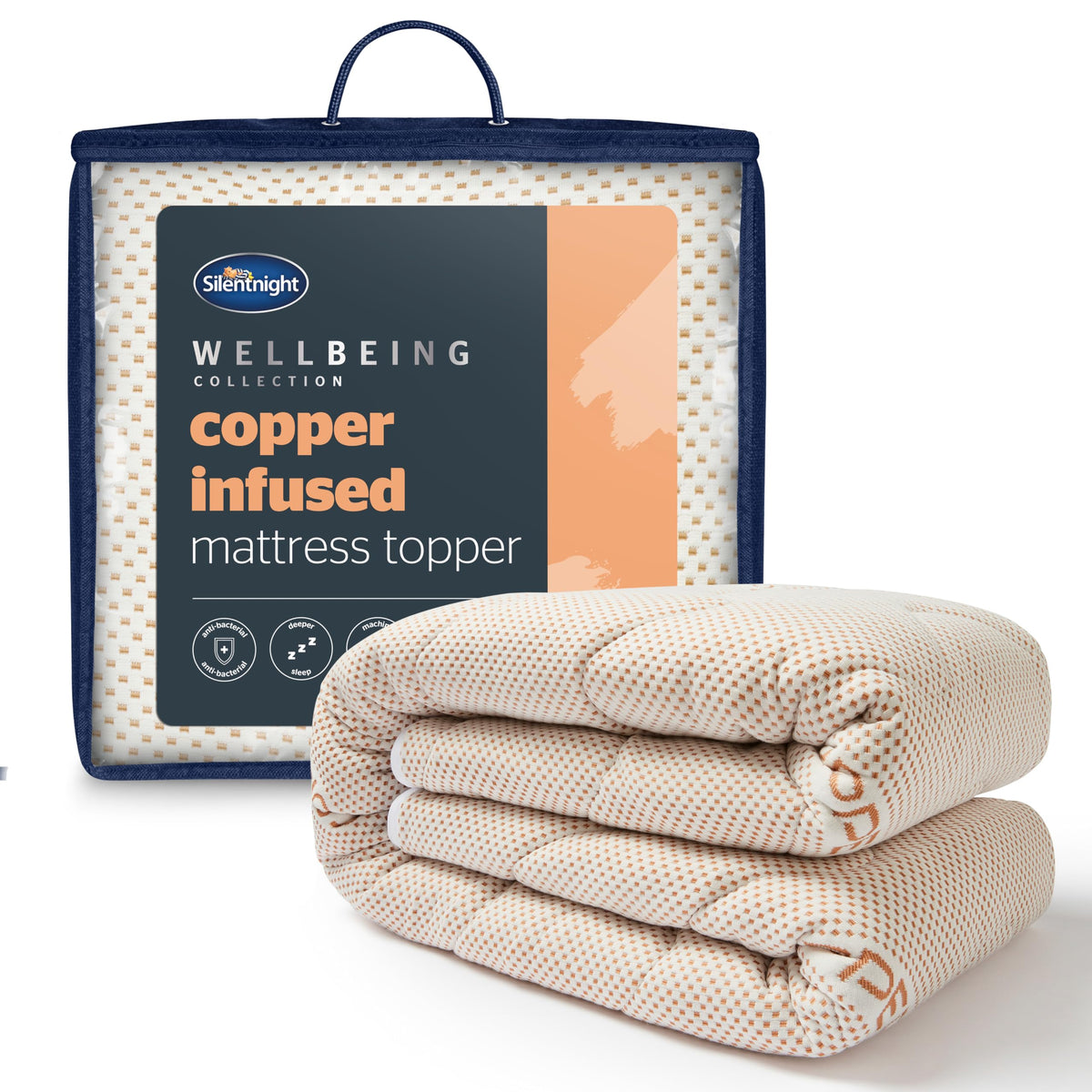 Silentnight Wellbeing Copper Super King Mattress Topper  Benefiting from The Natural Anti-Allergy, Cooling and Anti-Bacterial Properties of Copper