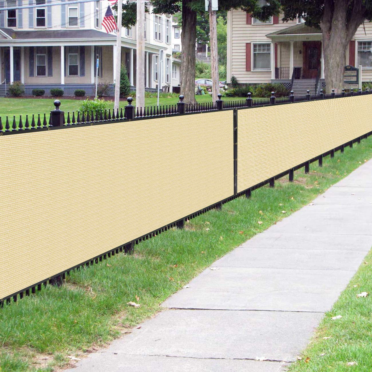 Sunnyglade 4 feet x 50 feet Privacy Screen Fence Heavy Duty Fencing Mesh Shade Net Cover for Wall Garden Yard Backyard (4 ft X 50 ft, Sand)