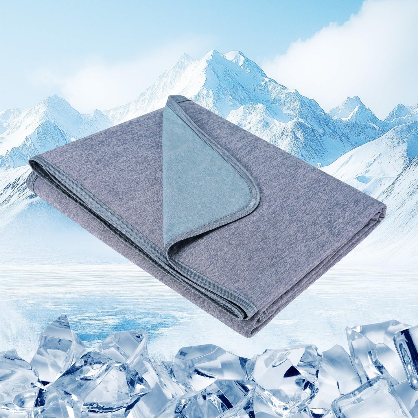 Danctec Cooling Blanket for Night Sweats, Summer Throw for Hot Sleepers, Q-Max>0.45 Cool Fiber for Bed Couch Sofa Travel Adult Kids, Lightweight,