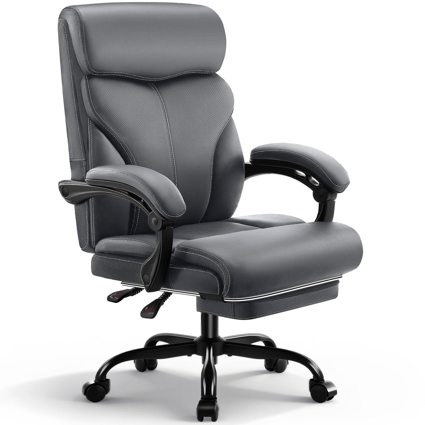 Coscendo Executive Office Chair with Footrest & Armrests, 180kg, Grey