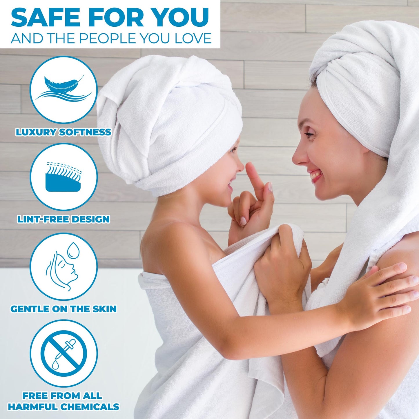 Superior Collection 100% Zero Twist Cotton Super Soft and Absorbent Bath Towel Set, Ivory (Set of 2)