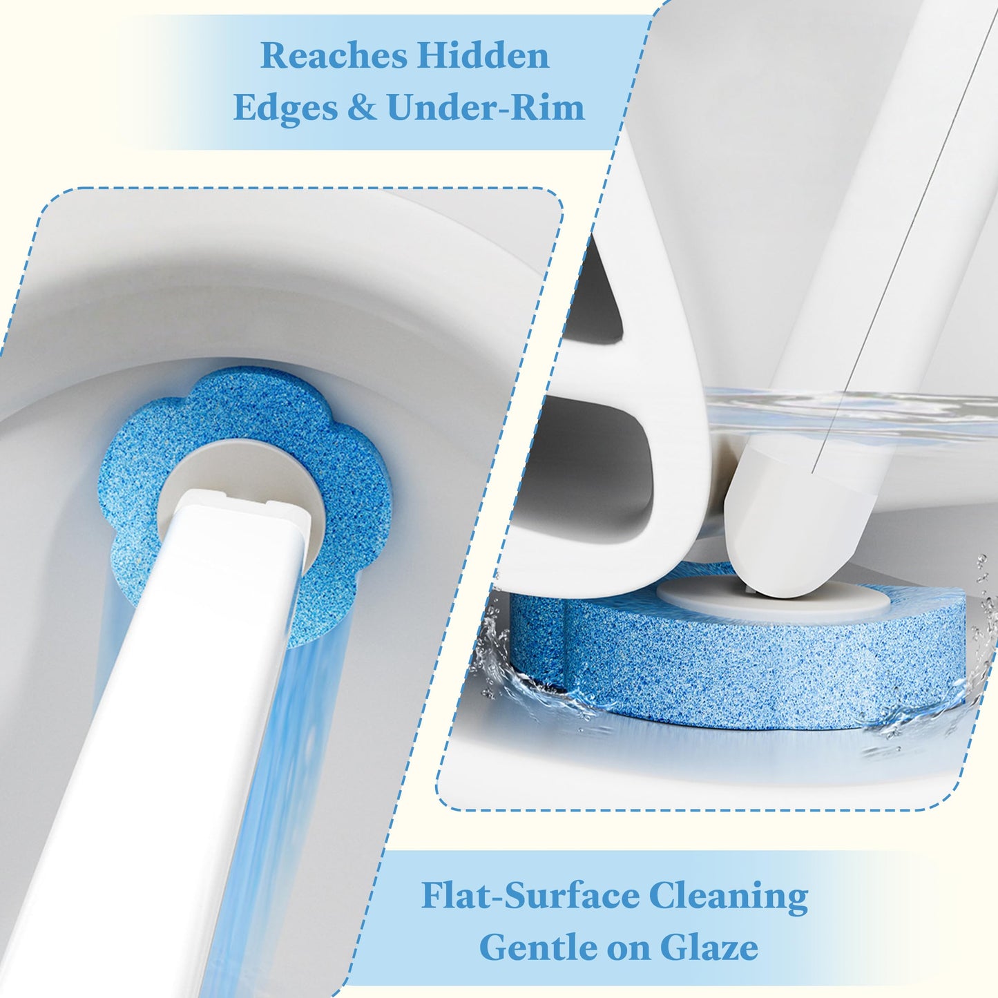 Disposable Toilet Brush 2 Pack with 48 Refill Heads