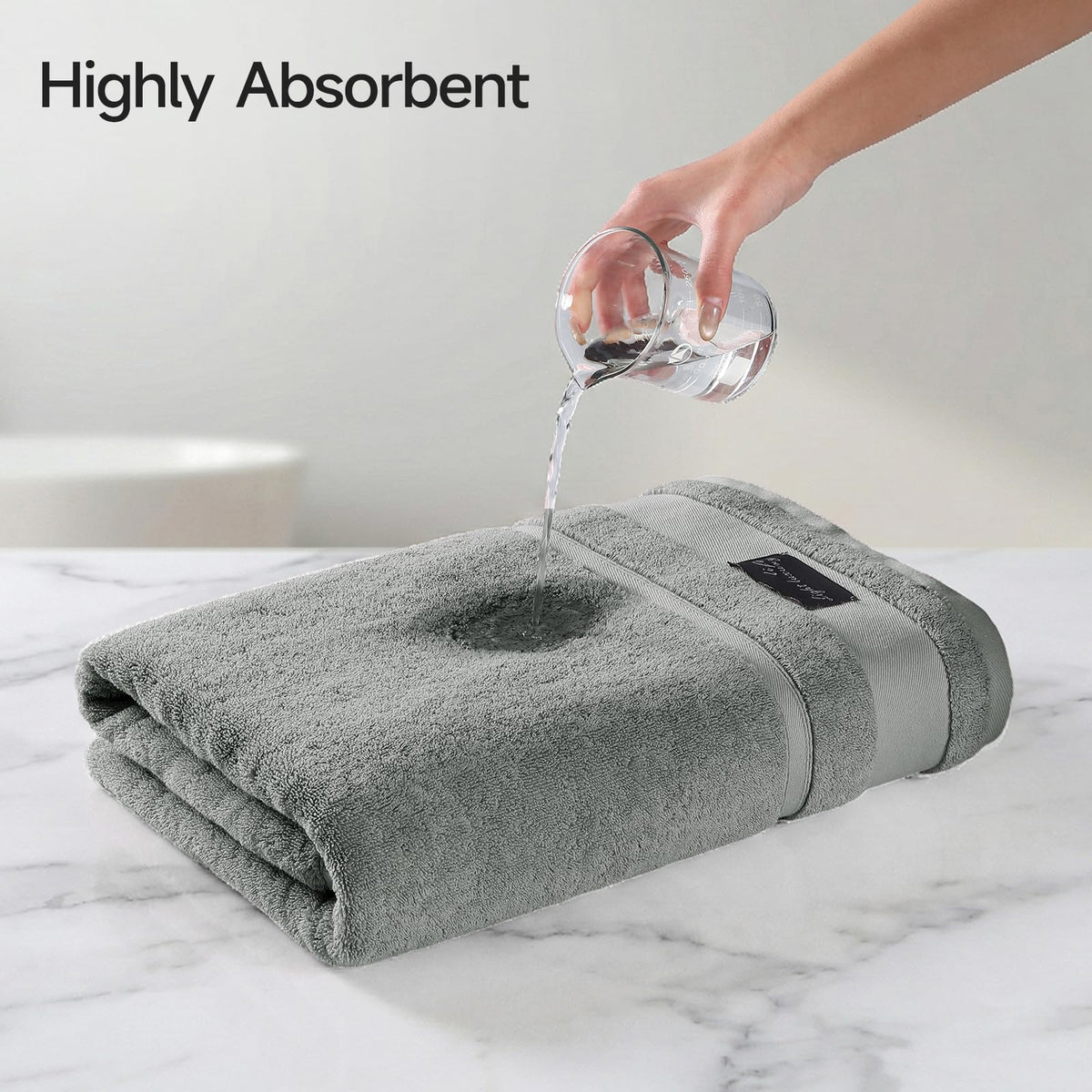 REDKISS 2 Pack Gray Large Bath Towels -160 x 80CM Cotton Thick Shower Towel
