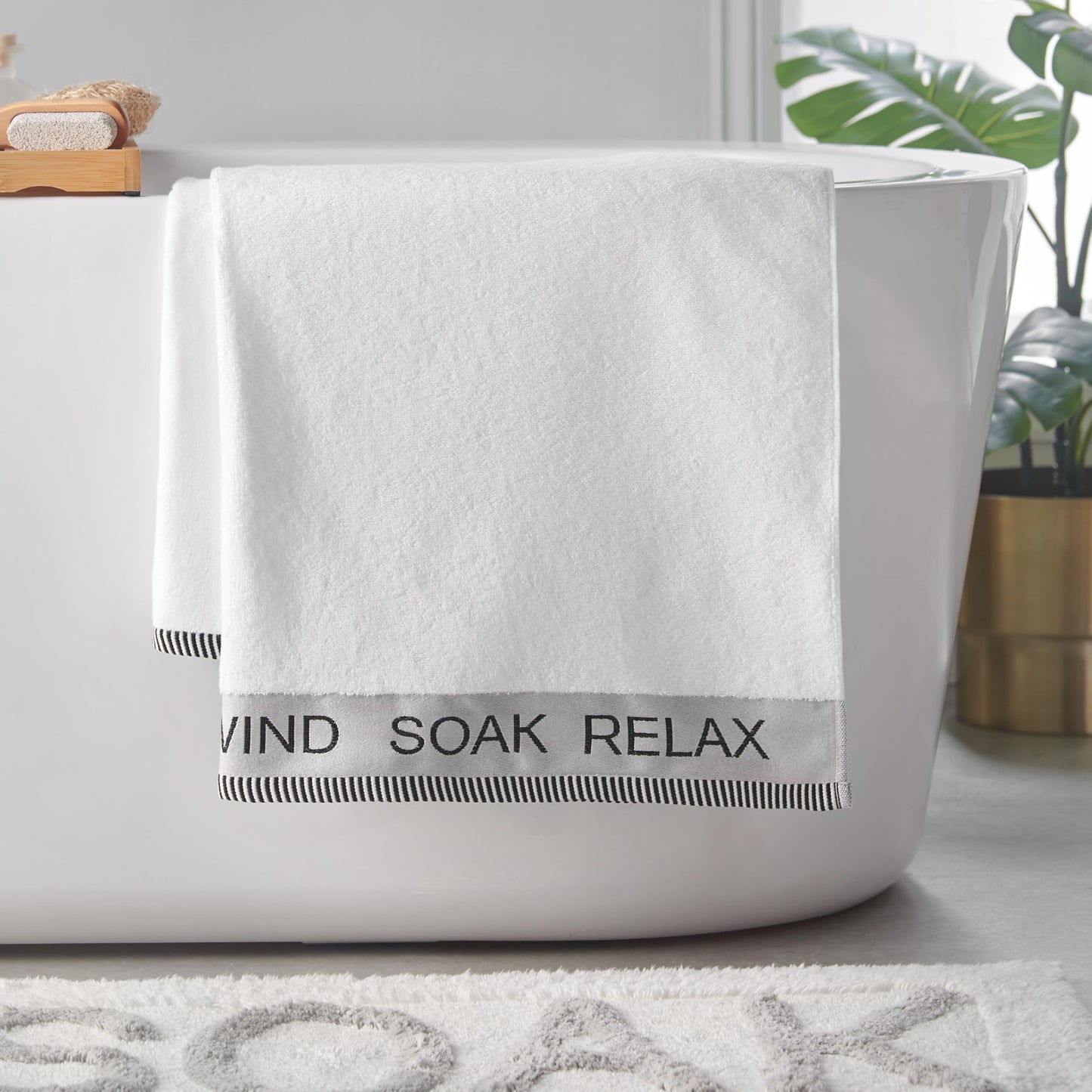 Catherine Lansfield Relax And Unwind 50x85cm Hand Towel White
