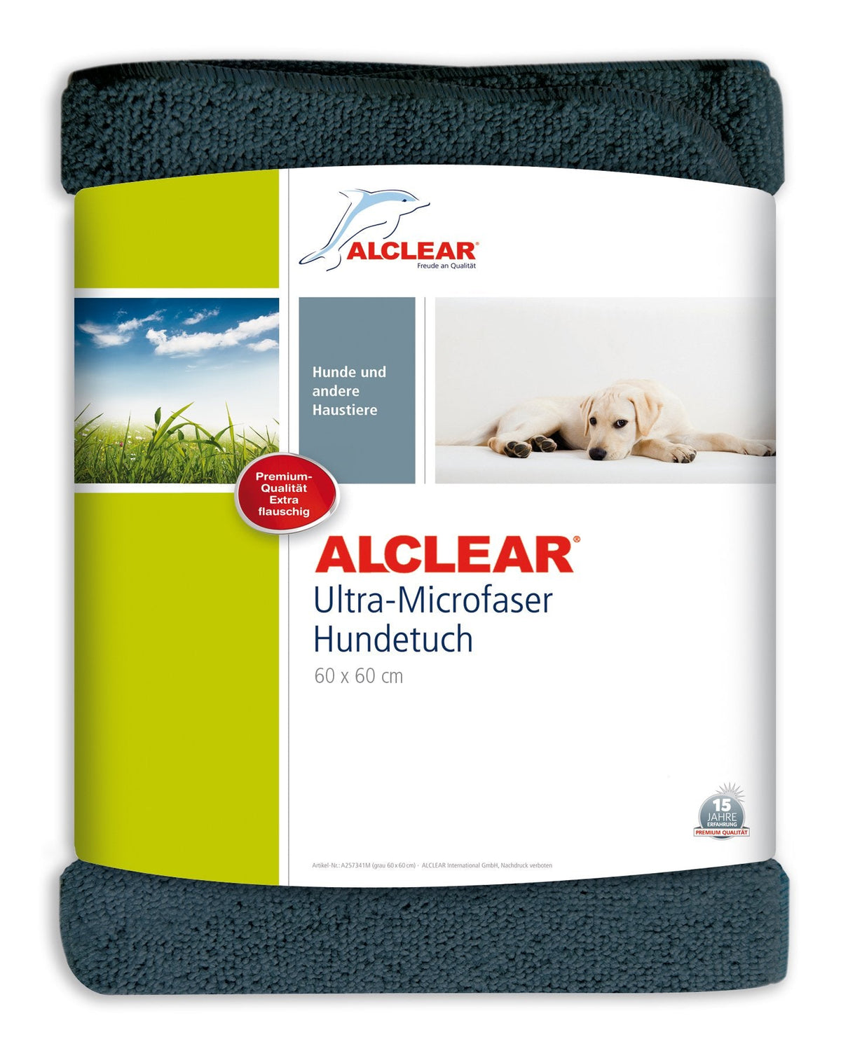 ALCLEAR A257341 Towel For Dogs, Cats And Pets, Made From Cleansing, Soft, Ultra-Microfibre Cloth, Highly Absorbent, For Animal Care And Grooming,
