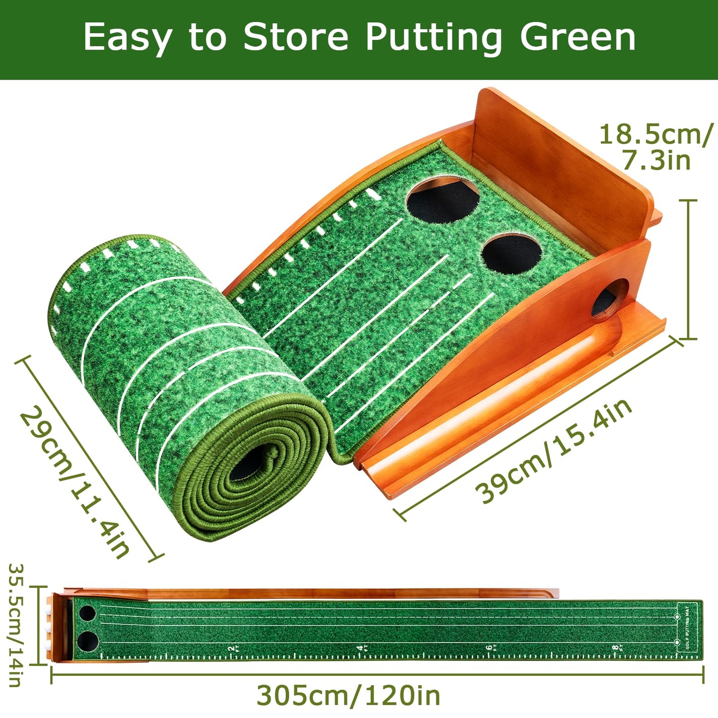 Putting Mat Indoor Golf, Putting Mat, Golf Putting Mat, Golf Mat, Putting Green, Golf Putting Mats for Men Playing Golf Game at Home or Office