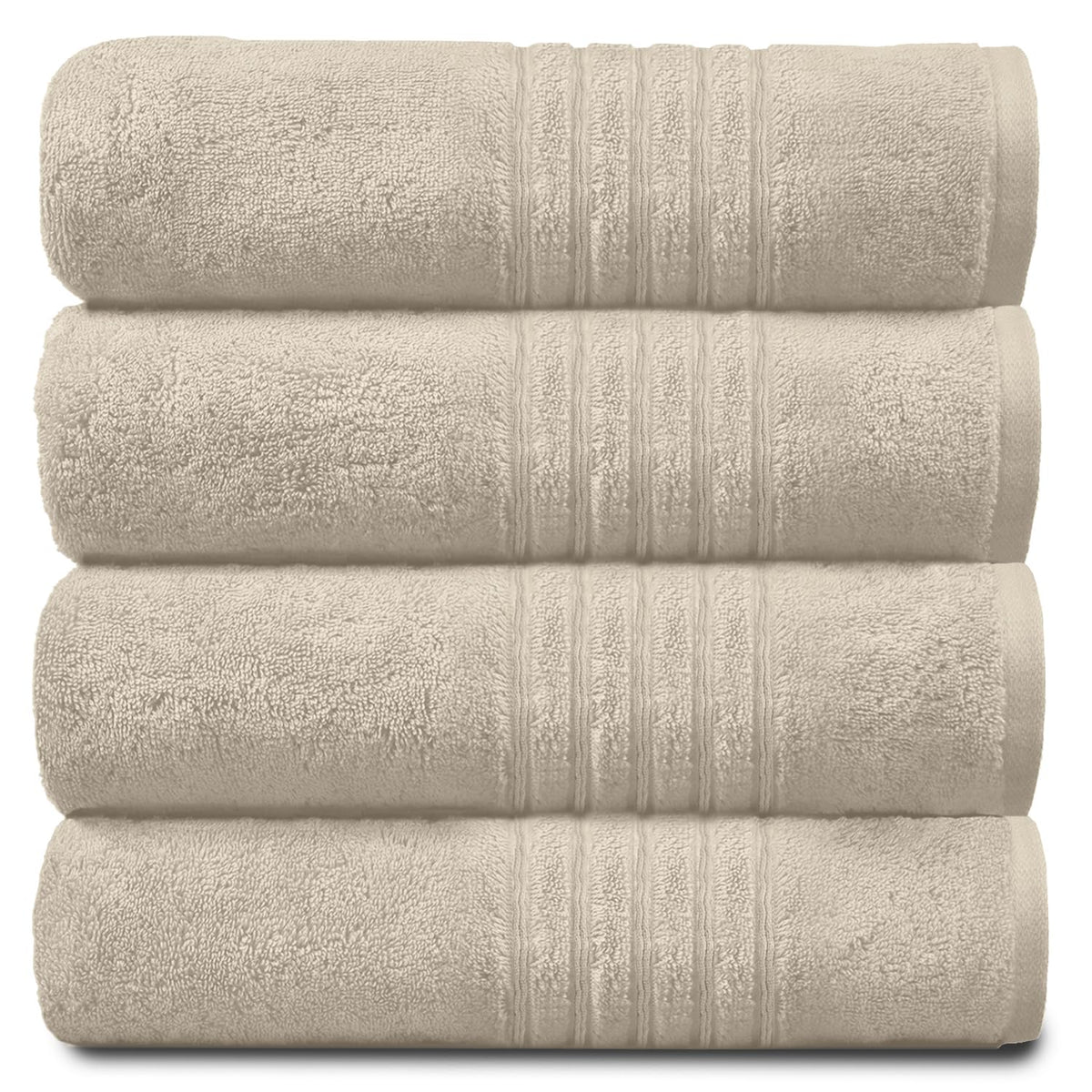 GC GAVENO CAVAILIA 450 GSM Hand, 100% Egyptian Cotton Towel, Cream, Pack of 4 Jumbo Bath Sheet