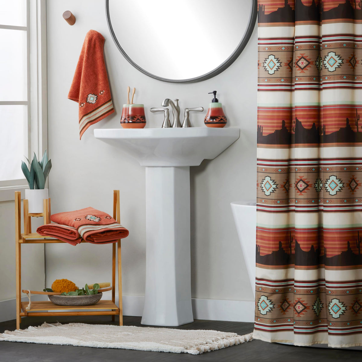 SKL Home Hand Towel, Cotton, Rust, 15x26