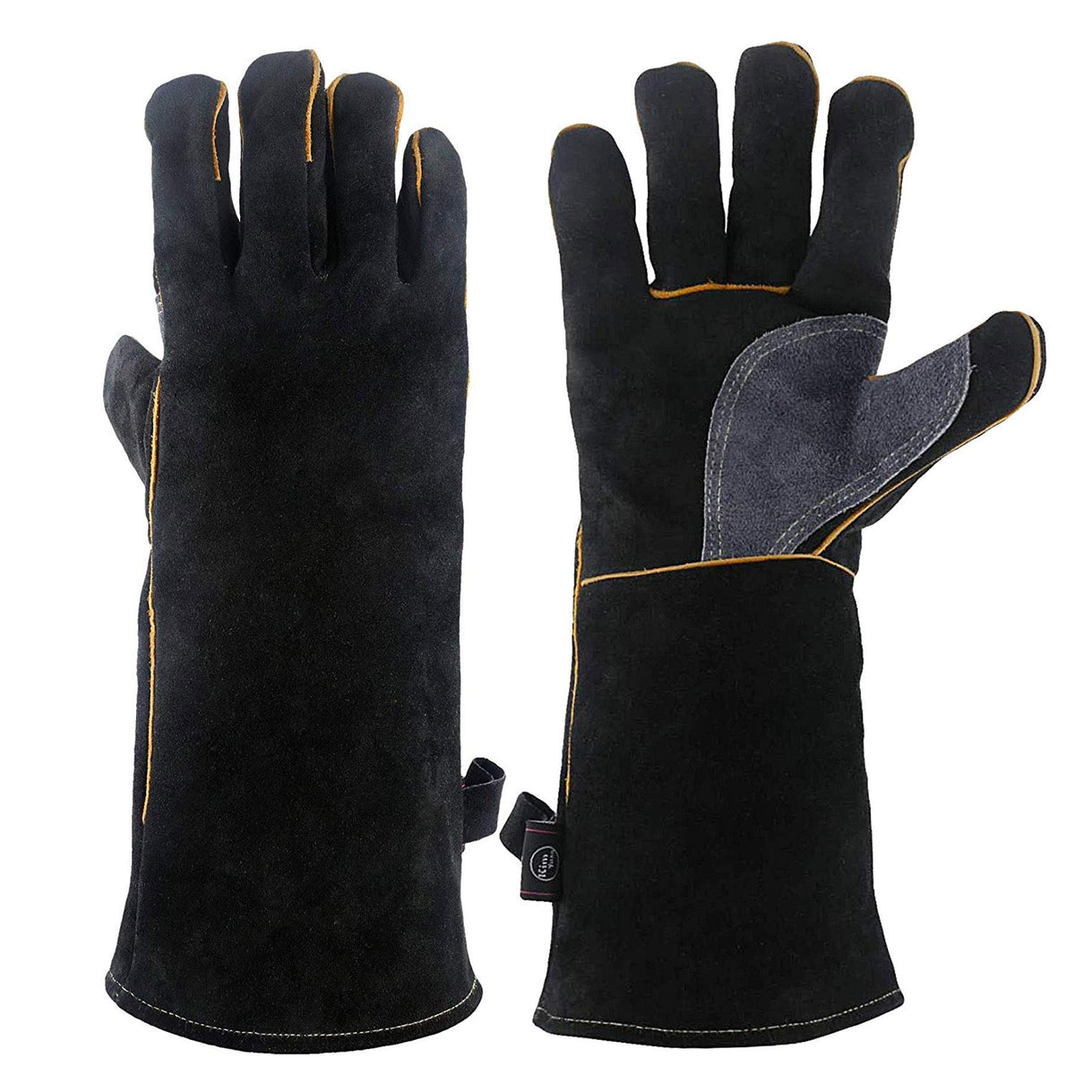 Kim Yuan Extreme Heat & Fire Resistant Gloves Leather with Kevlar Stitching,Perfect for Fireplace, Stove, Oven, Grill, Welding, BBQ, Mig, Pot Holder,