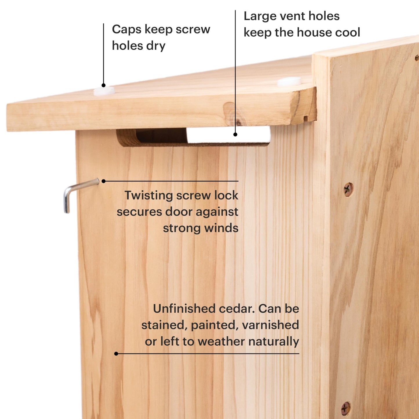 WHITEHORSE Large Owl House - Premium Cedar Wood - Weatherproof Design - 41 x 30 x 28 cm - A Nesting Owl Box for Several UK Owl Species
