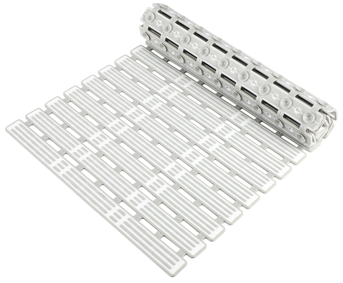 WELTRXE Bath Mat, Non Slip Shower Mats, 68 x 40 cm Anti Slip Bathtub Mat, Anti Mould, Striped Textured Soft Surface with Suction Cups, Cut to Size for