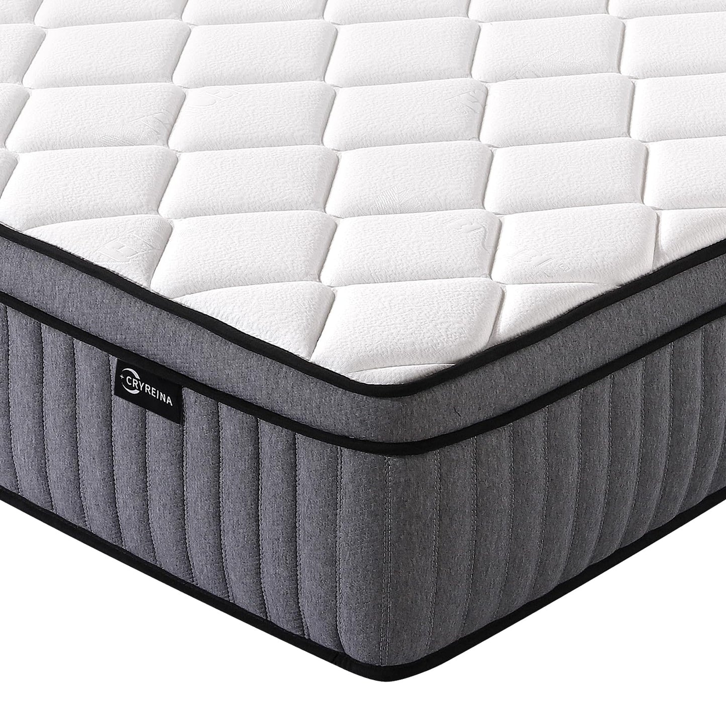 CRYREINA Double Mattresses Hybrid 10 Inch Double Bed Mattress Medium Firm, Individually Pocketed Springs for Motion Isolation, Memory Foam