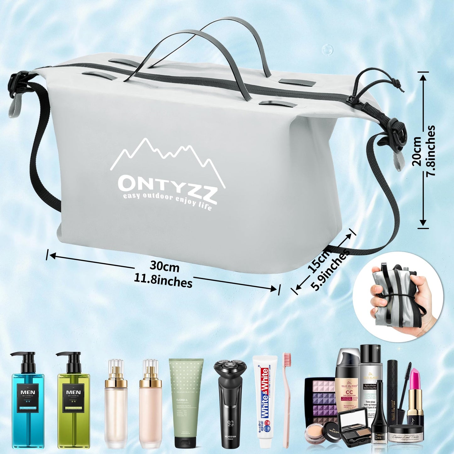 Suitcase Organiser Compression Packing Cube Set of 5 Reusable TPU Vacuum Bags with IPX8 Waterproof Zipper Vacuum Bags for Clothes Underwear Socks