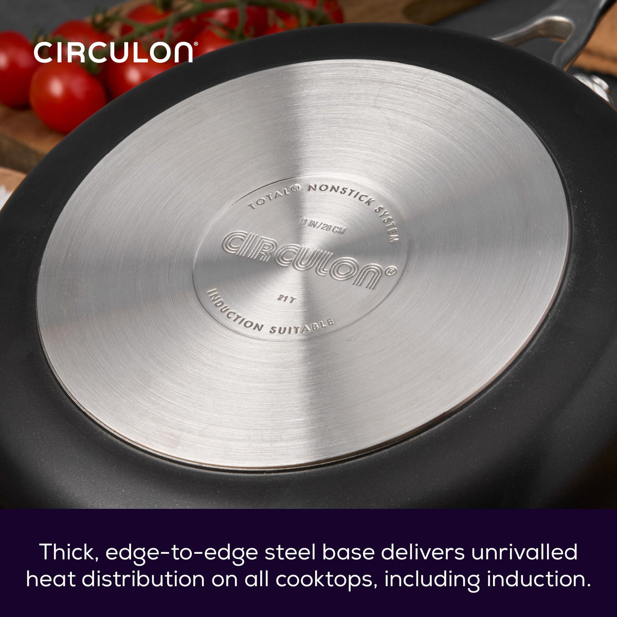 Circulon Style Hard Anodised Sauteuse, 27cm/3.8L, Black