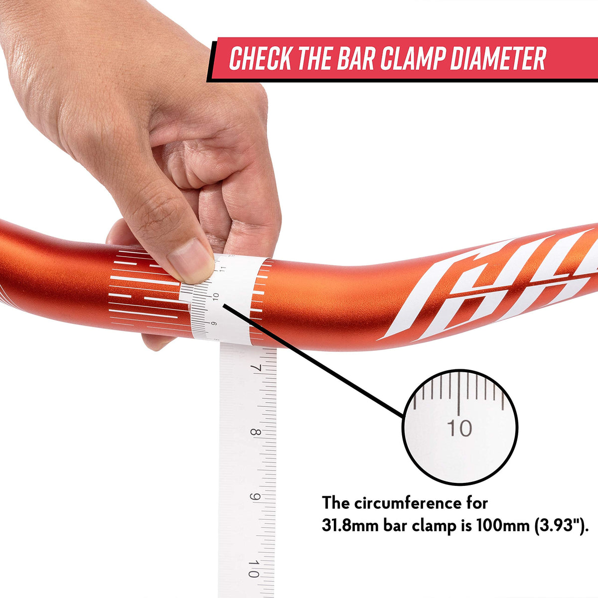 Funn Full On Mountain Bike Handlebar with Bar Clamp 31.8mm and Width 810mm, Tough and Lightweight Alloy Riser Handlebar for MTB, BMX and Road Bike,