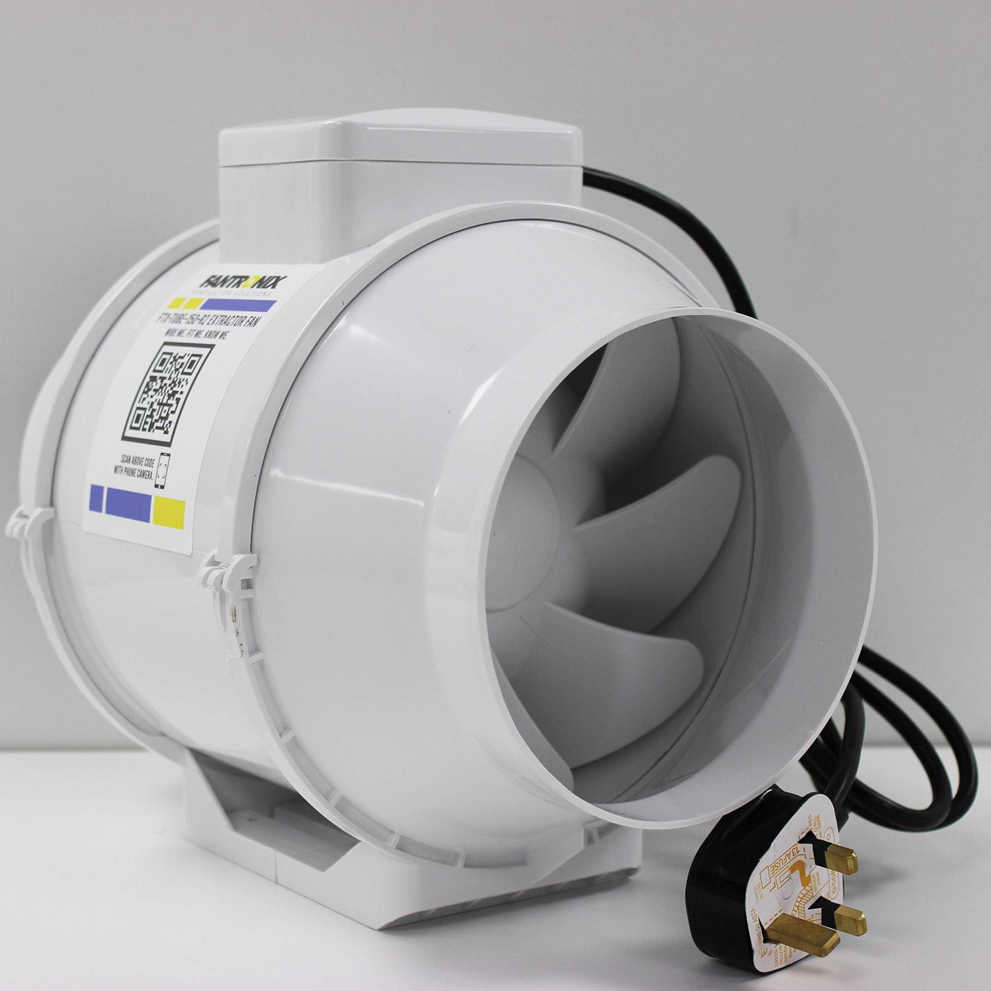 6 inch 150 mm Inline Fan Bathroom Powerful Intake for Grow Room Circulation Extractor Fan with UK plug