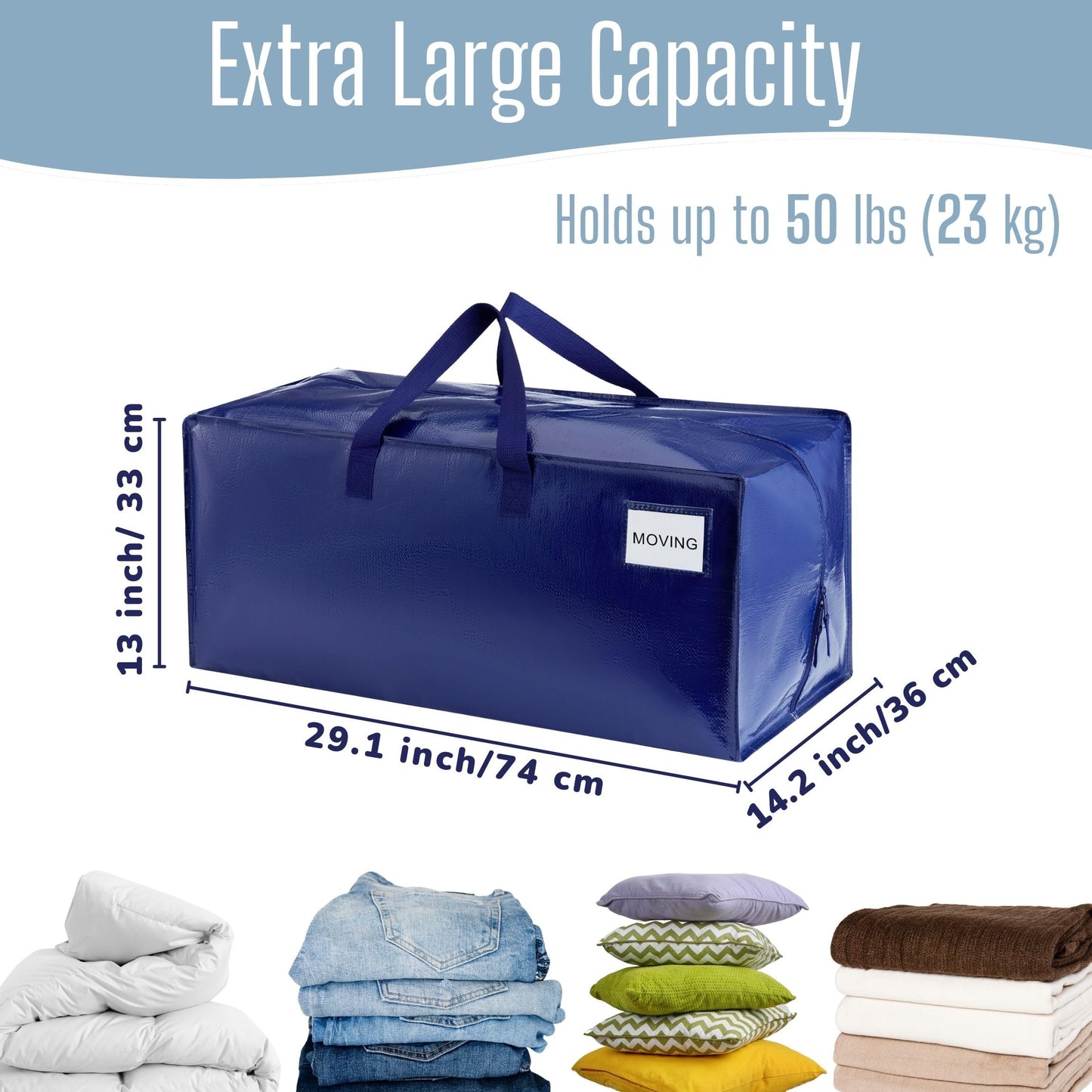 VENO 8 Pack Moving Bags Heavy-Duty Extra Large W/Backpack Straps, Moving House Essentials, Strong Handles & Zips, Clothes Storage, Packing