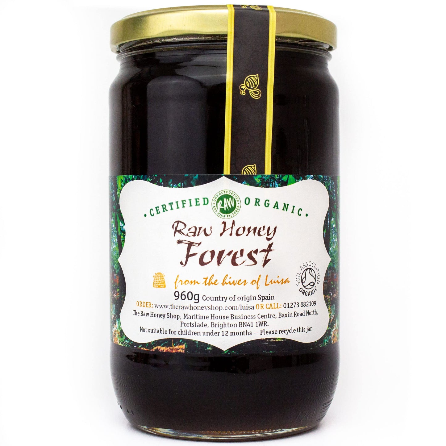 Luisa?s Raw Certified Organic FOREST HONEY, 960g - Premium Quality Wilderness Tree Honey, Pure, Antibacterial, Cold Pressed & Unpasteurised - The Raw