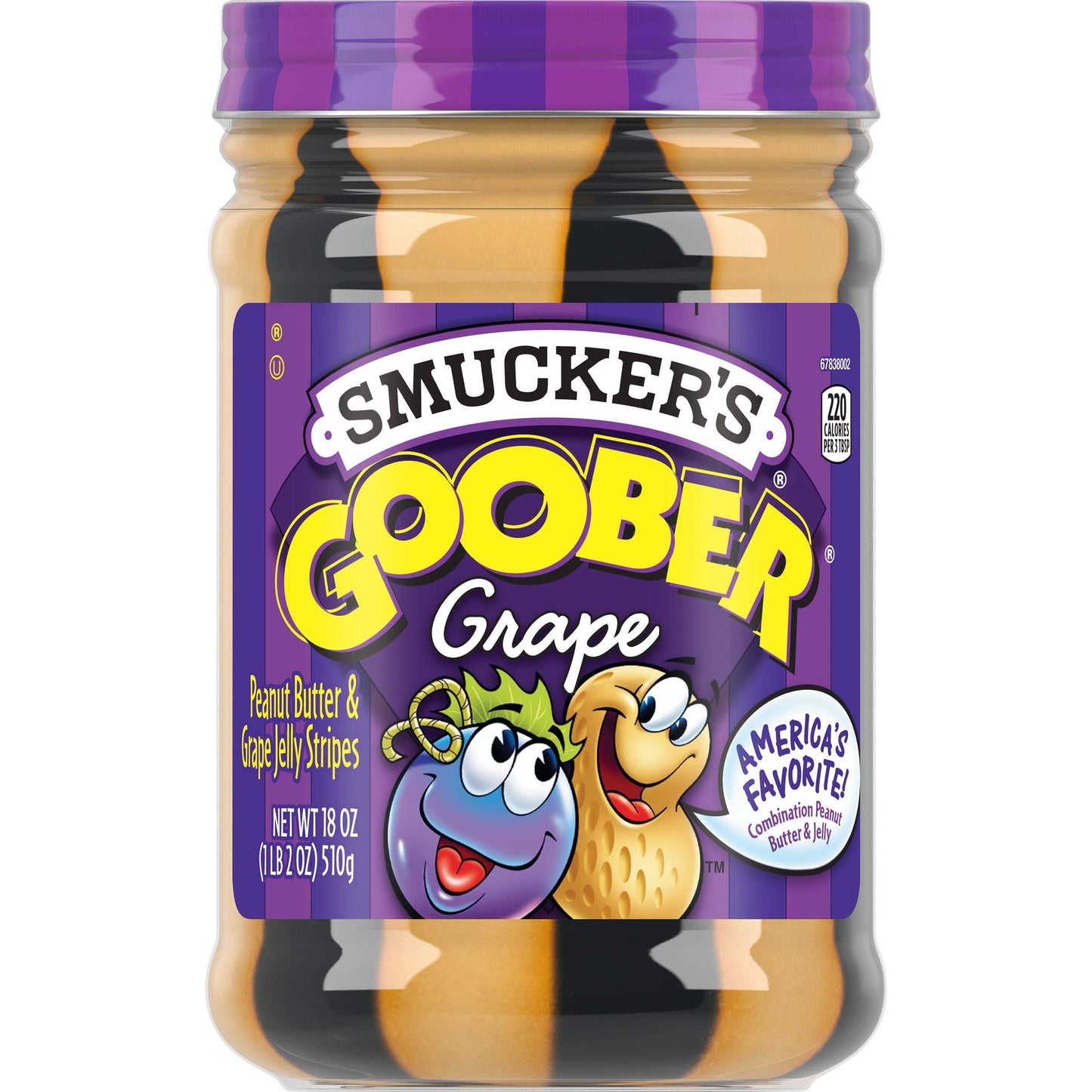 Smuckers Goober Peanut Butter and Grape, 510 g (Pack of 2)