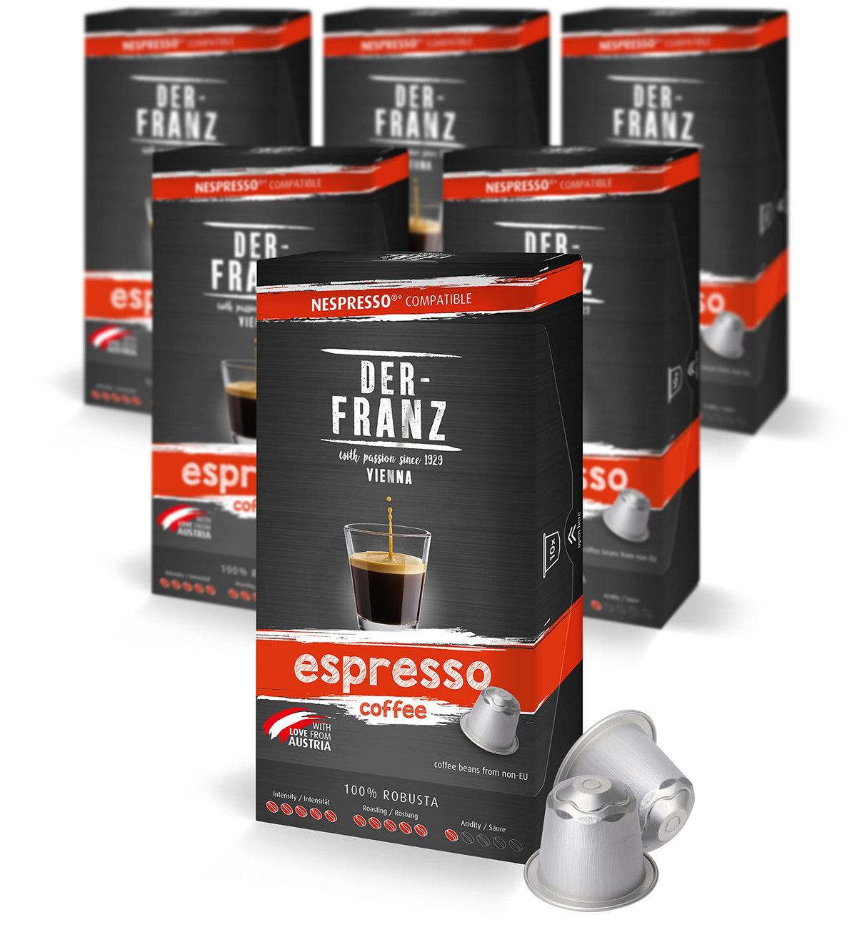 Nespresso Compatible Coffee Capsules, 6 x 10 Capsules, Espresso