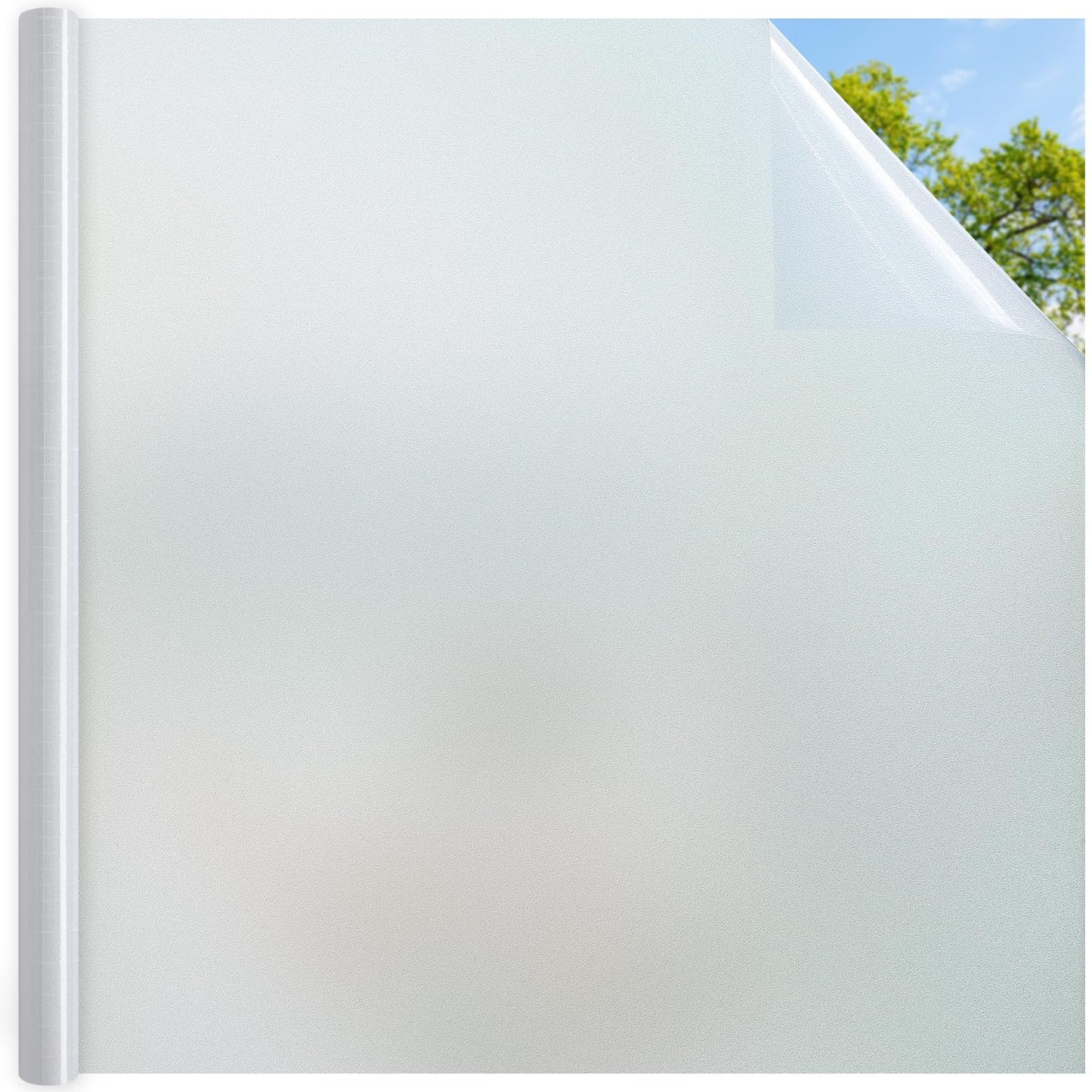 DOWELL Frosted Window Film Privacy Film for Glass Windows 60x400cm, Opaque Frosting Cover for Bathroom Bedroom Kitchen and Office Door, Self Adhesive