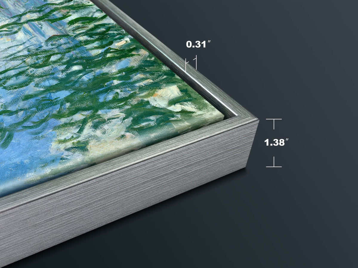 Wieco Art Framed Wall Art Water Lilies by Claude Monet Canvas Print Paintings Reproduction Modern Canvas Wall Art for Home and Office Decoration