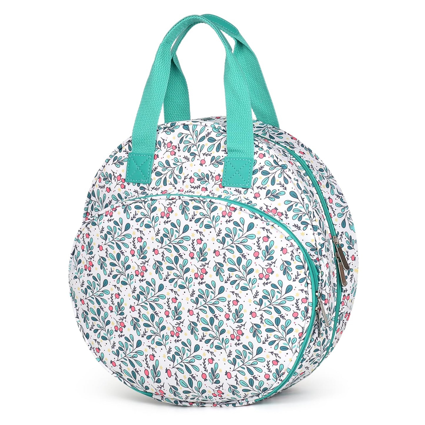 Coopay Cross Stitch and Embroidery Storage Tote with Multiple Pockets for Hoops, Kits, and Projects - Portable Round Design