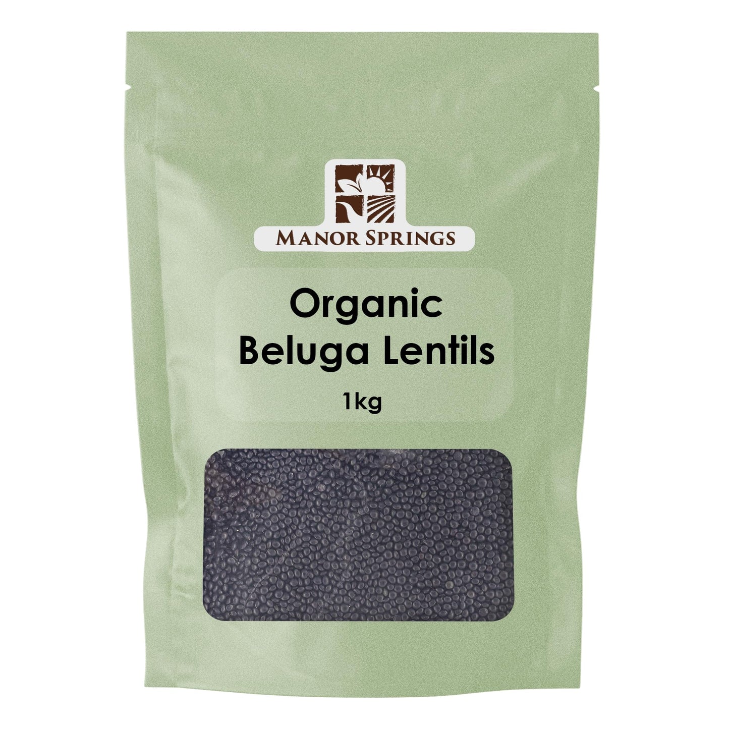 Organic Black Beluga Lentils 1kg by Manor Springs Organic