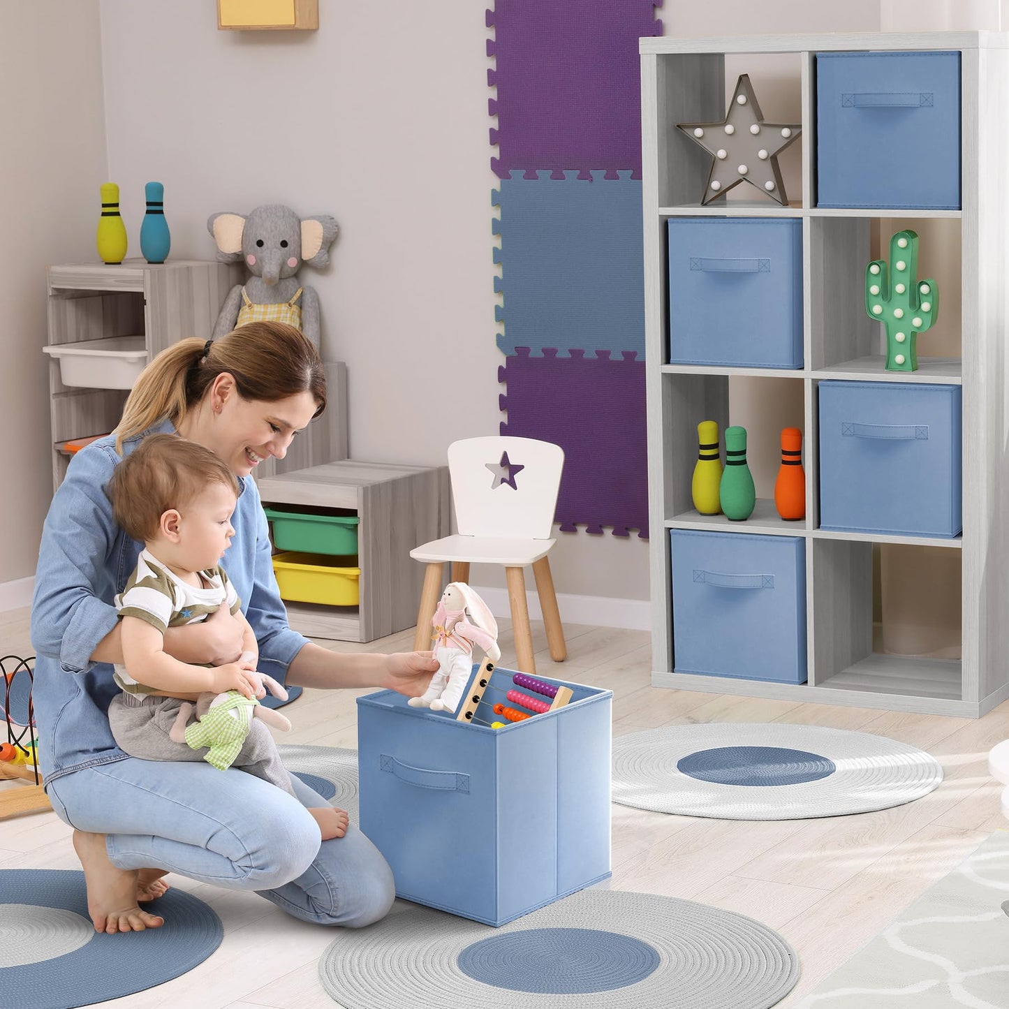 Sorbus Storage Cubes - 11 Inch Foldable Fabric Baskets for Organizing Pantry, Closet, Shelf, Toy Box, Cubby