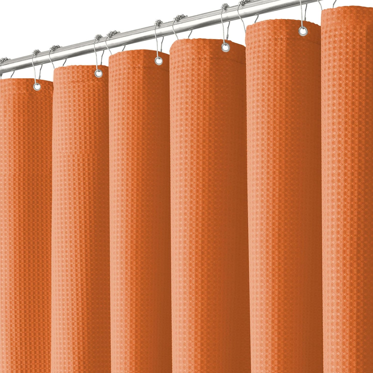 BTTN Waffle Shower Curtains, Weighted Mould Proof Resistant Thick Fabric Shower Curtain for Bathroom, Hotel Luxury Waterproof Cloth Wet Room Shower