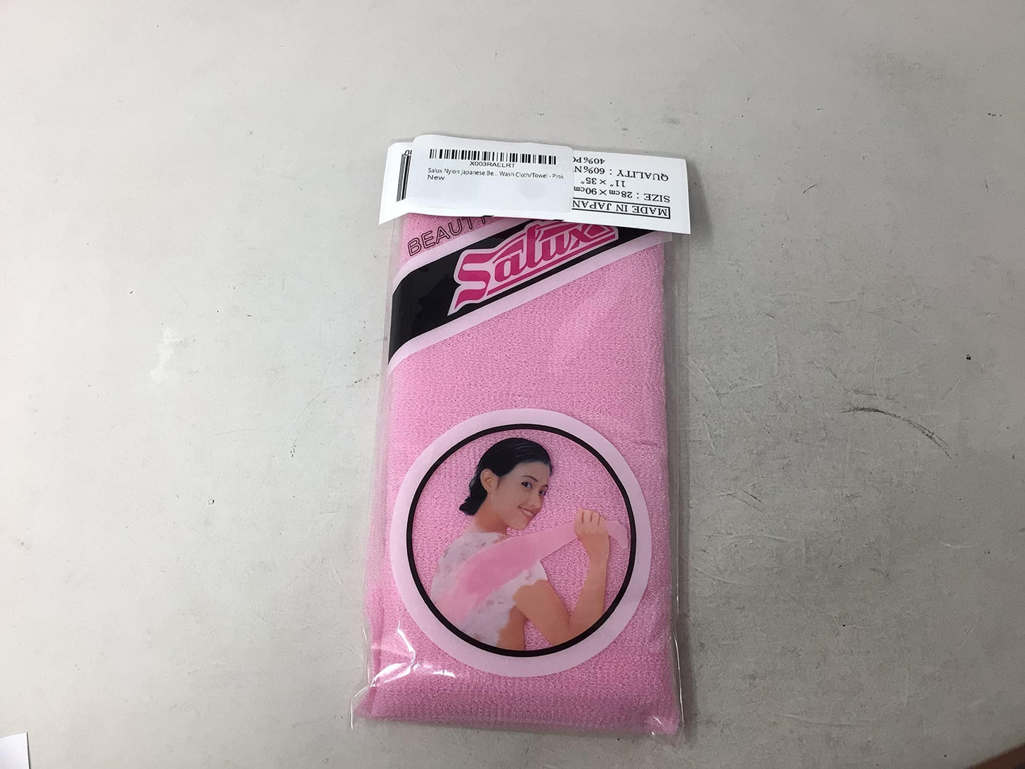 Salux Nylon Japanese Beauty Skin Bath Wash Cloth/Towel – Pink by