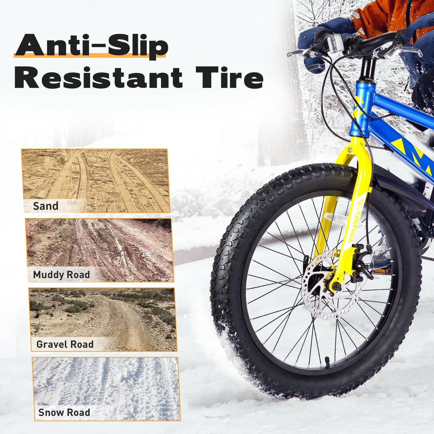 GRELiving Pack of 2 E-Bike Tyres 20/24/26/27.5 x 3.0 Inch Bicycle Tyre Heavy Duty Fat Tyre (20x3.0 Inch)