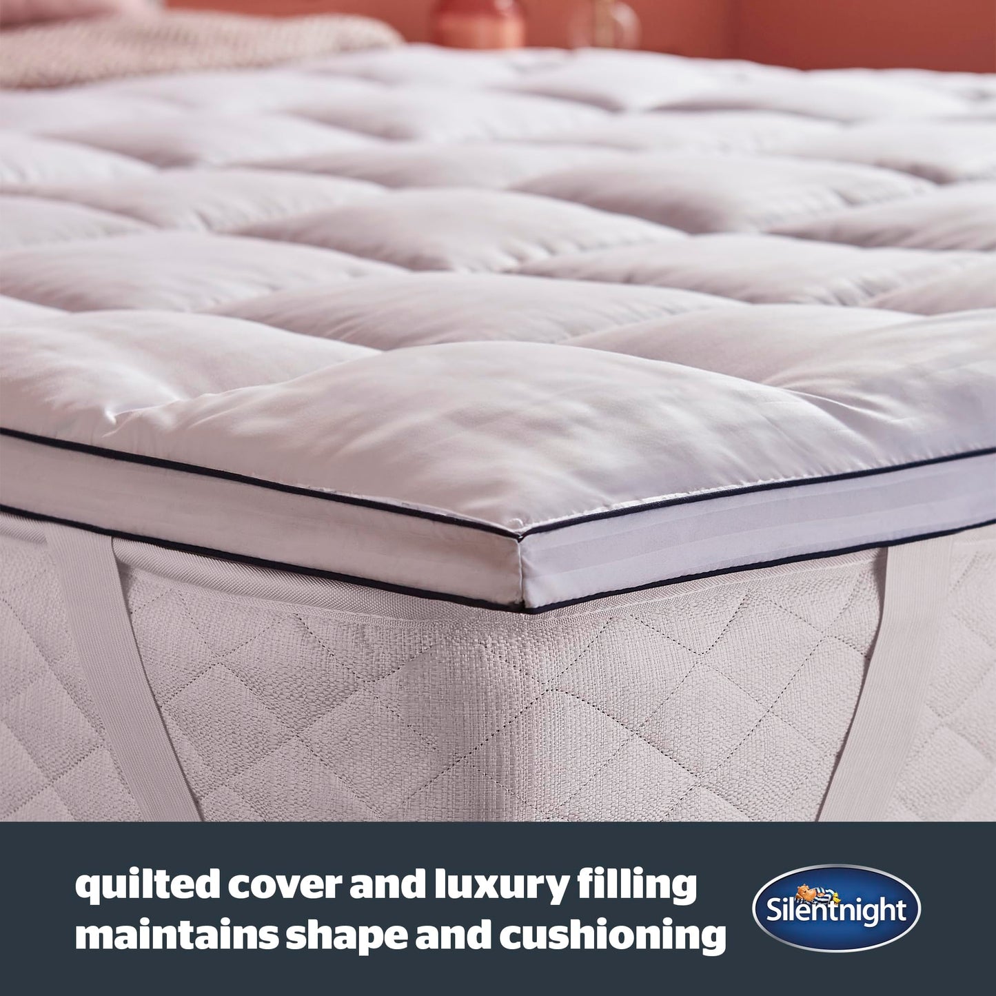 Silentnight Hotel Collection Mattress Topper King Size - Luxury Soft Silky Comfortable 5cm Thick Deep Mattress Protector Pad Cover with Deep Fit
