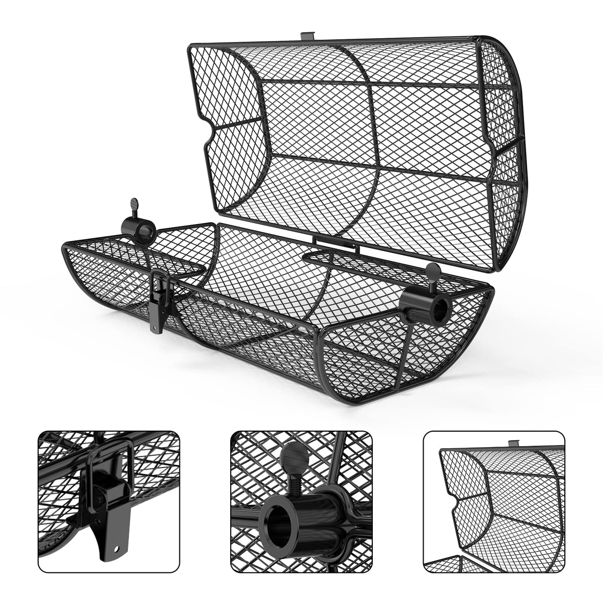 onlyfire BRK-6039 Universal Grill Basket for Peanut Beans French Fries Fits Any Gas Grill Rotisserie Spit Rod