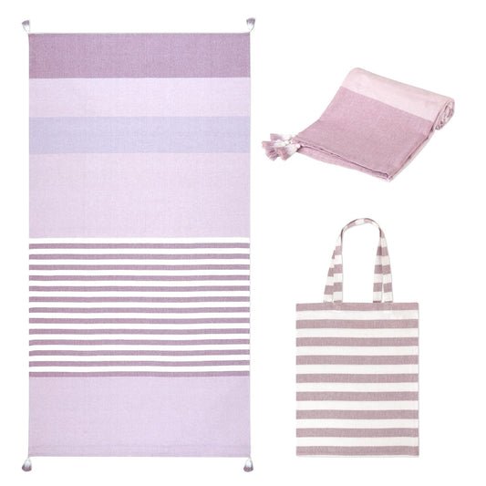 Folkulture Turkish Beach Towel for Adults with Beach Bag 40" x 72" Bath Towels, Beach Blanket or Oversized Sand Resistant Beach Towels, 100% Cotton