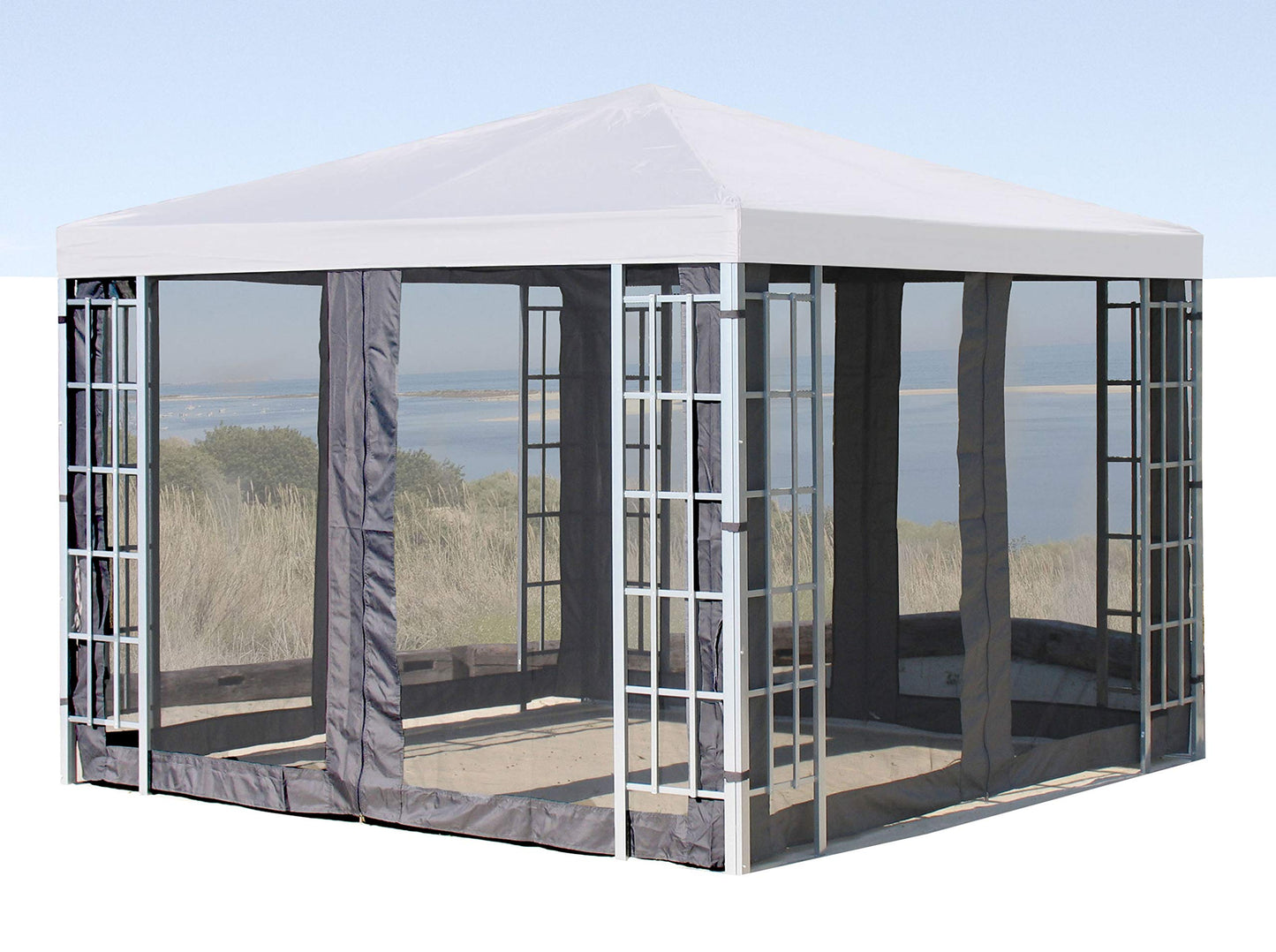 QUICK STAR 4 Side Panels with Mosquito Net 300x195cm Anthracite for Gazebo 3x3m
