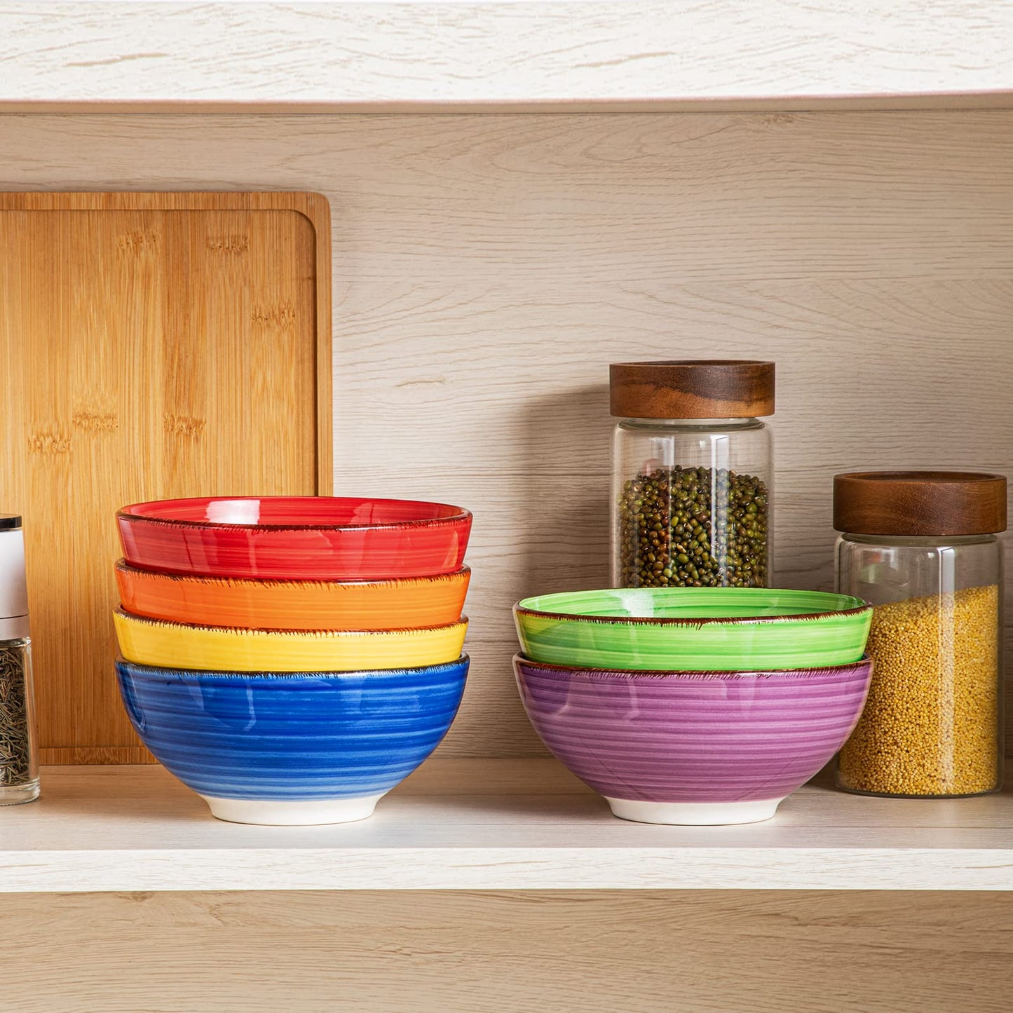 vancasso Bonita Cereal Bowls Set of 6, 27 Oz Ceramic Soup Bowls, Serving Bowls for Salad, Noodle, Porridge, Rice, Dishwasher & Microwave Safe, Warm