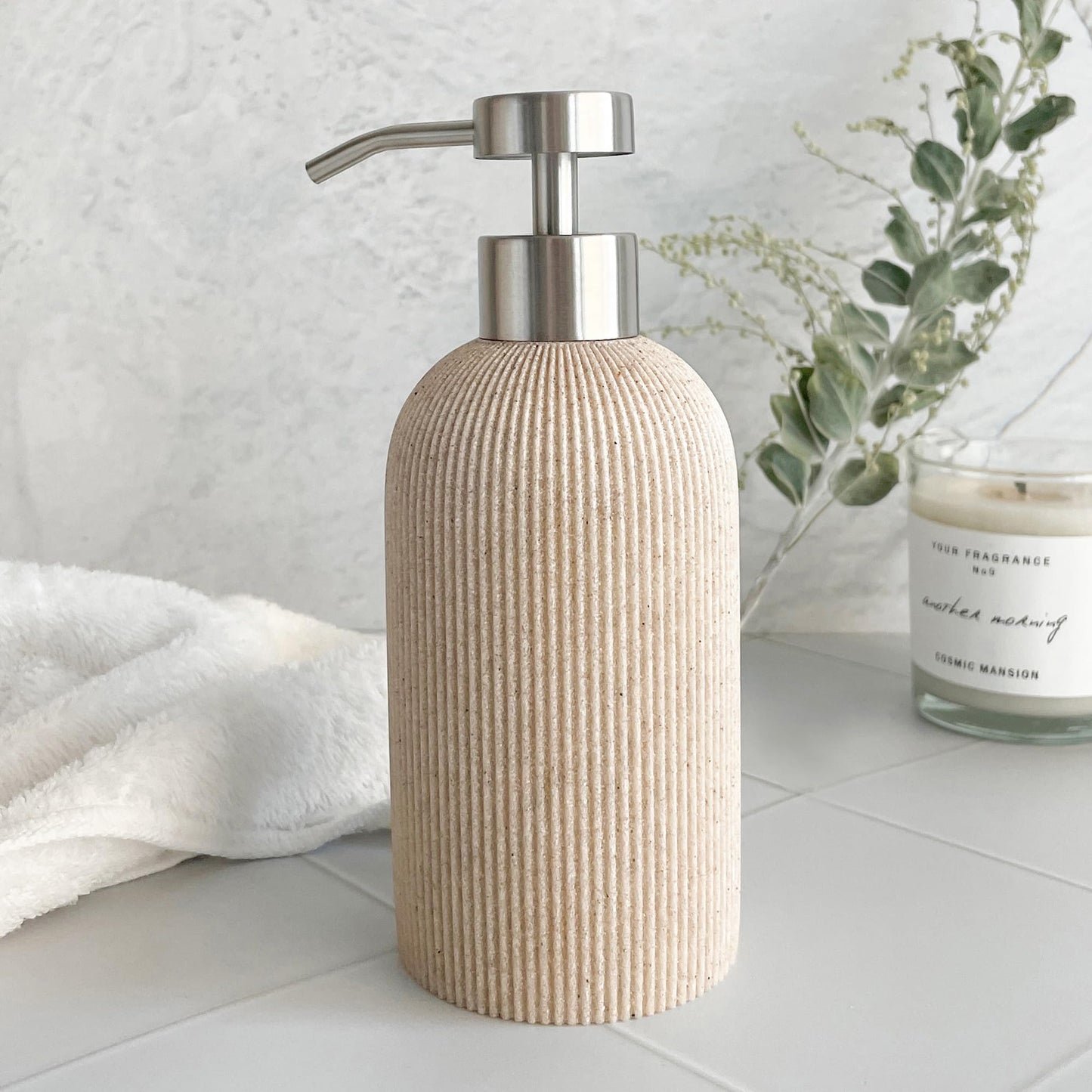 LUNESTELLA Soap Dispenser, Resin, matt Silver